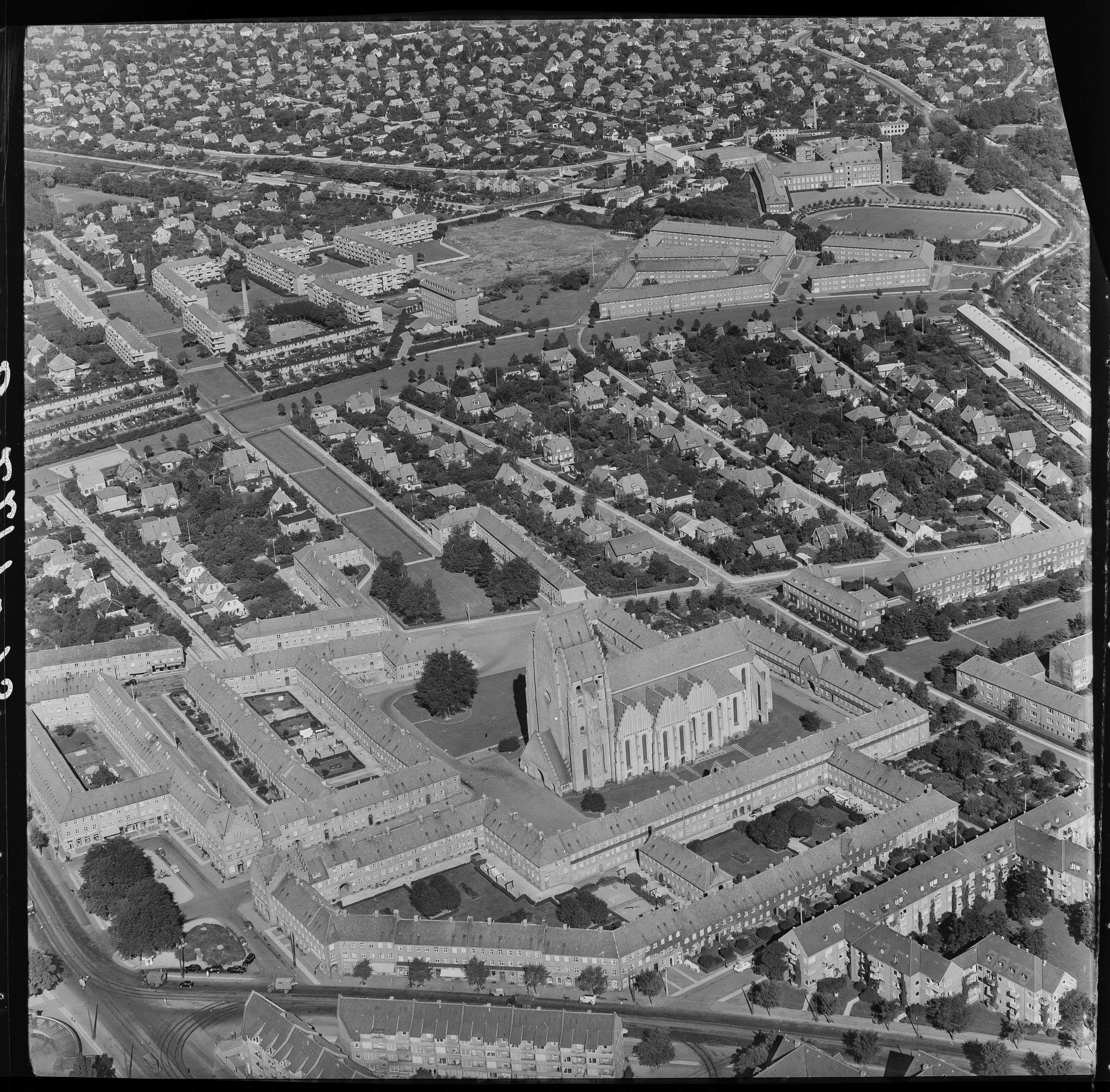 Skråfoto fra 1956 taget 100 meter fra Oldfuxvej 9
