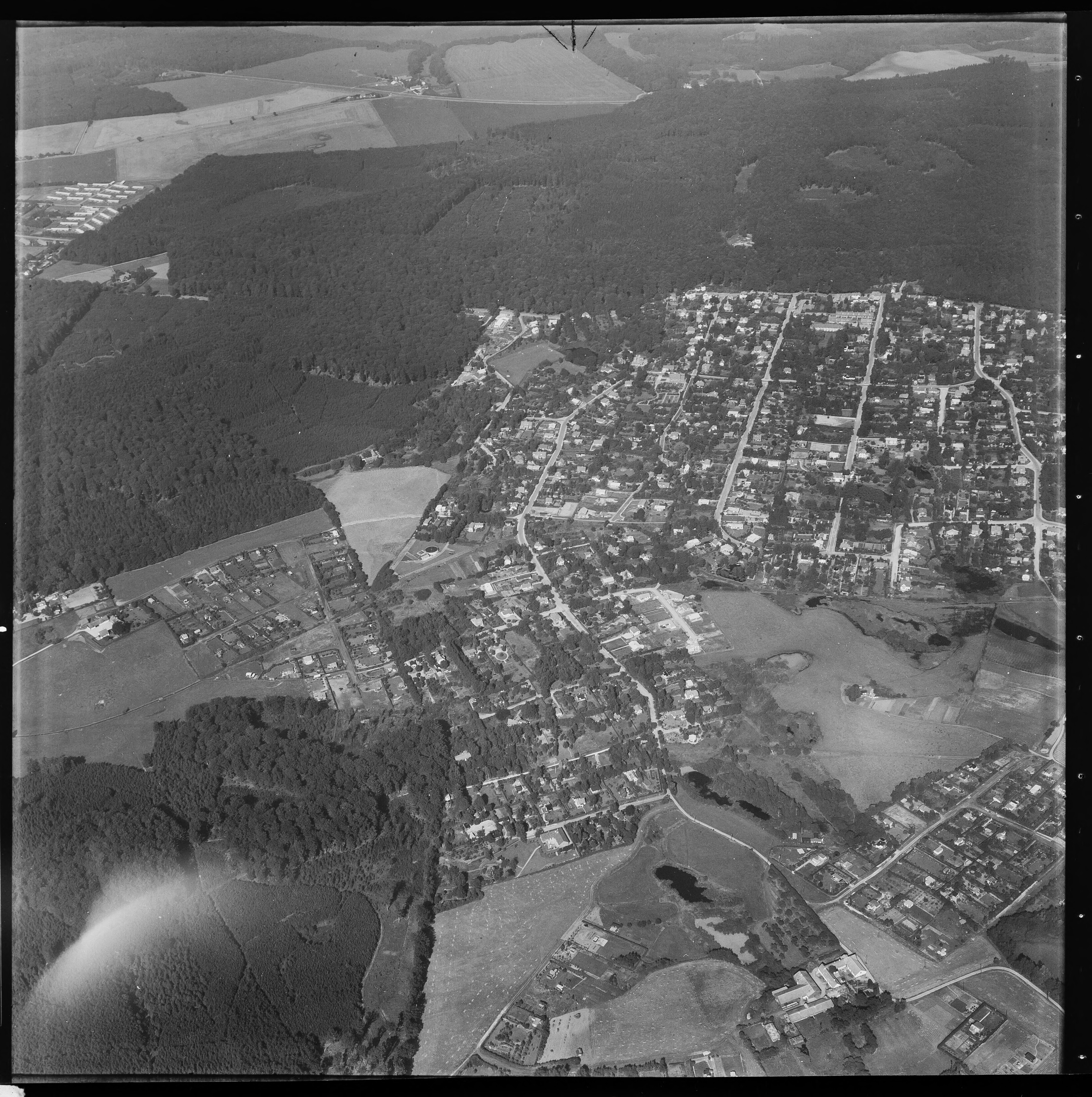 Skråfoto fra 1958 taget 116 meter fra Birkevang 14B