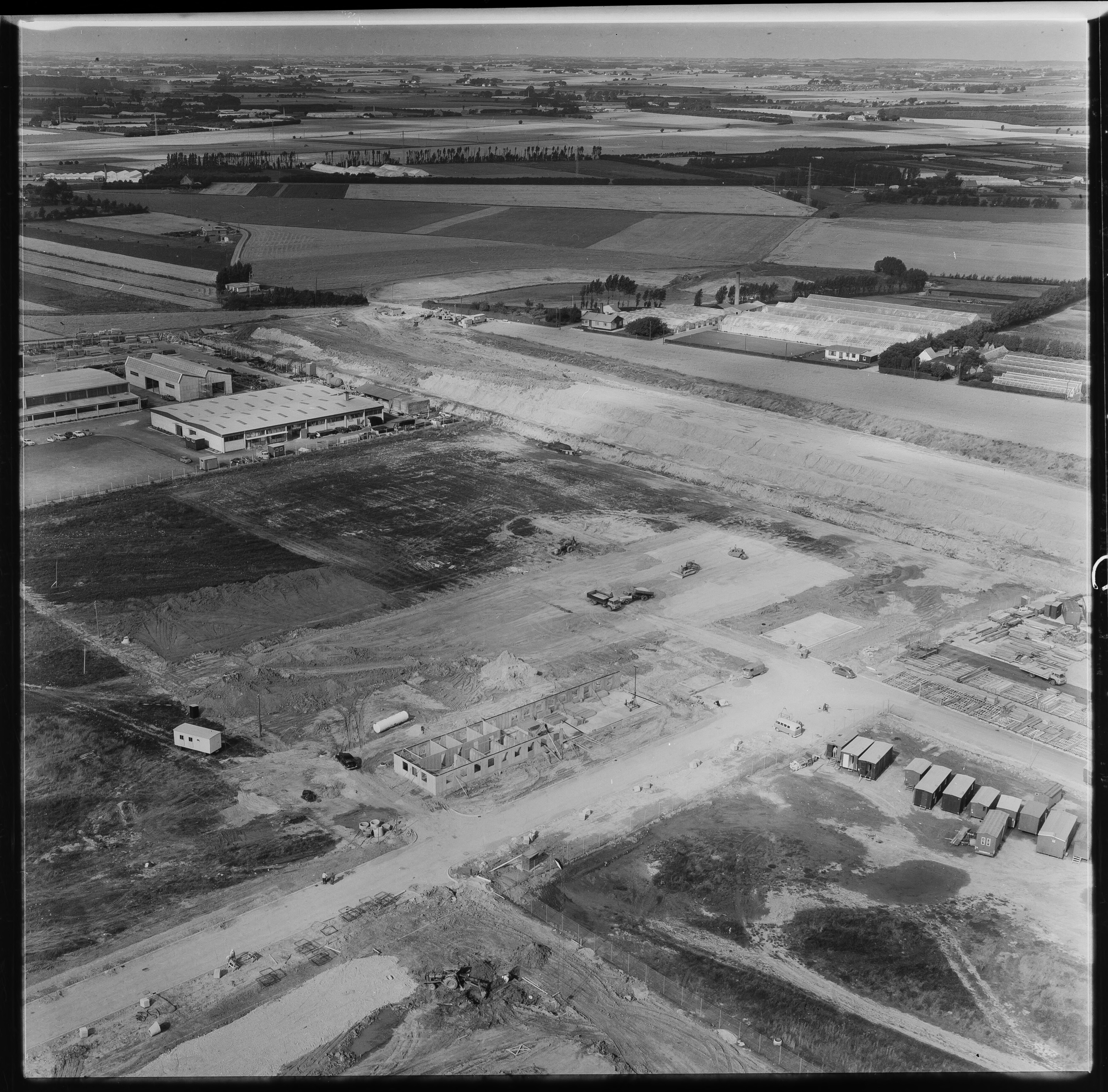 Skråfoto fra 1960 taget 101 meter fra Fabriksparken 34