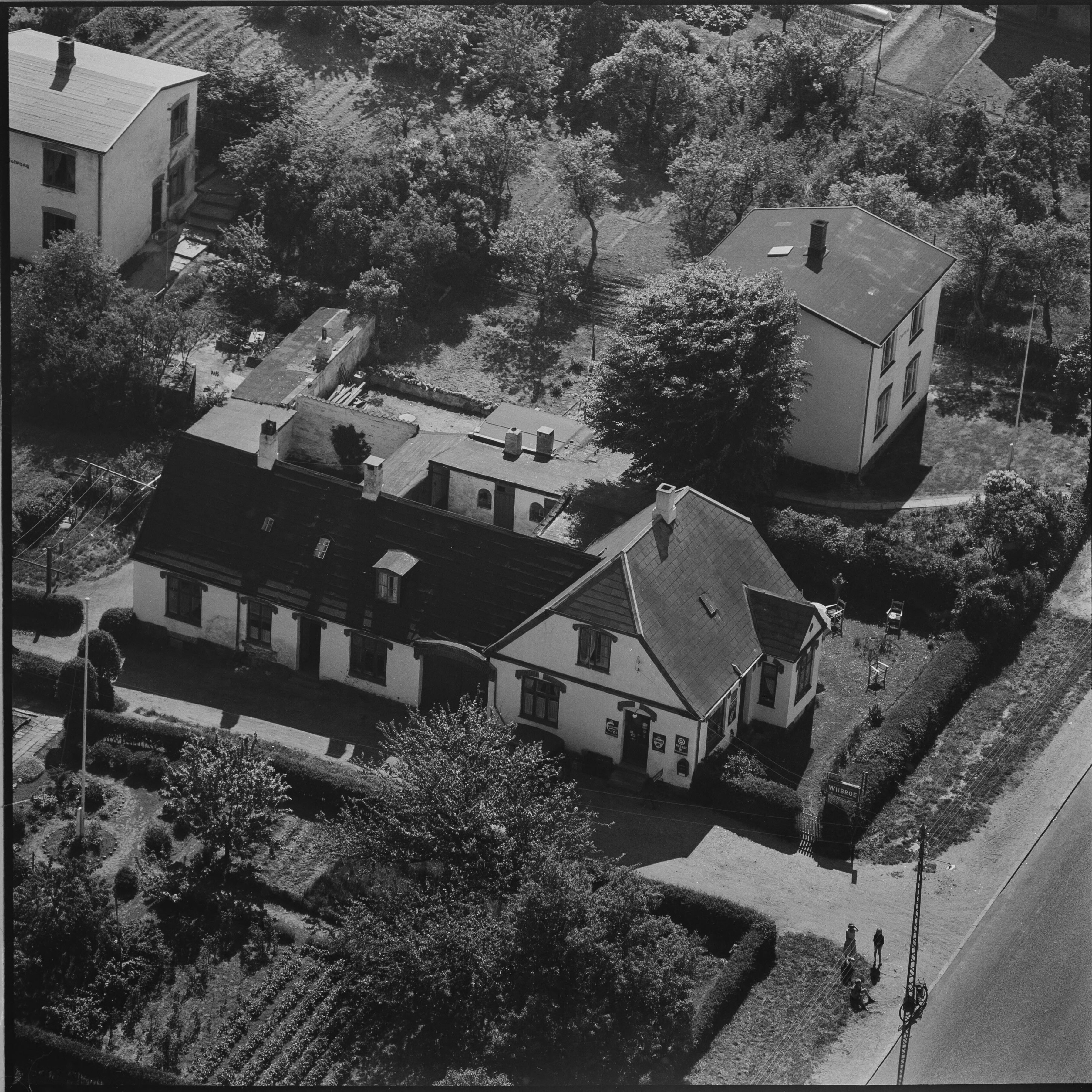 Skråfoto fra 1959 taget 224 meter fra Nordvej 25, 6. tv