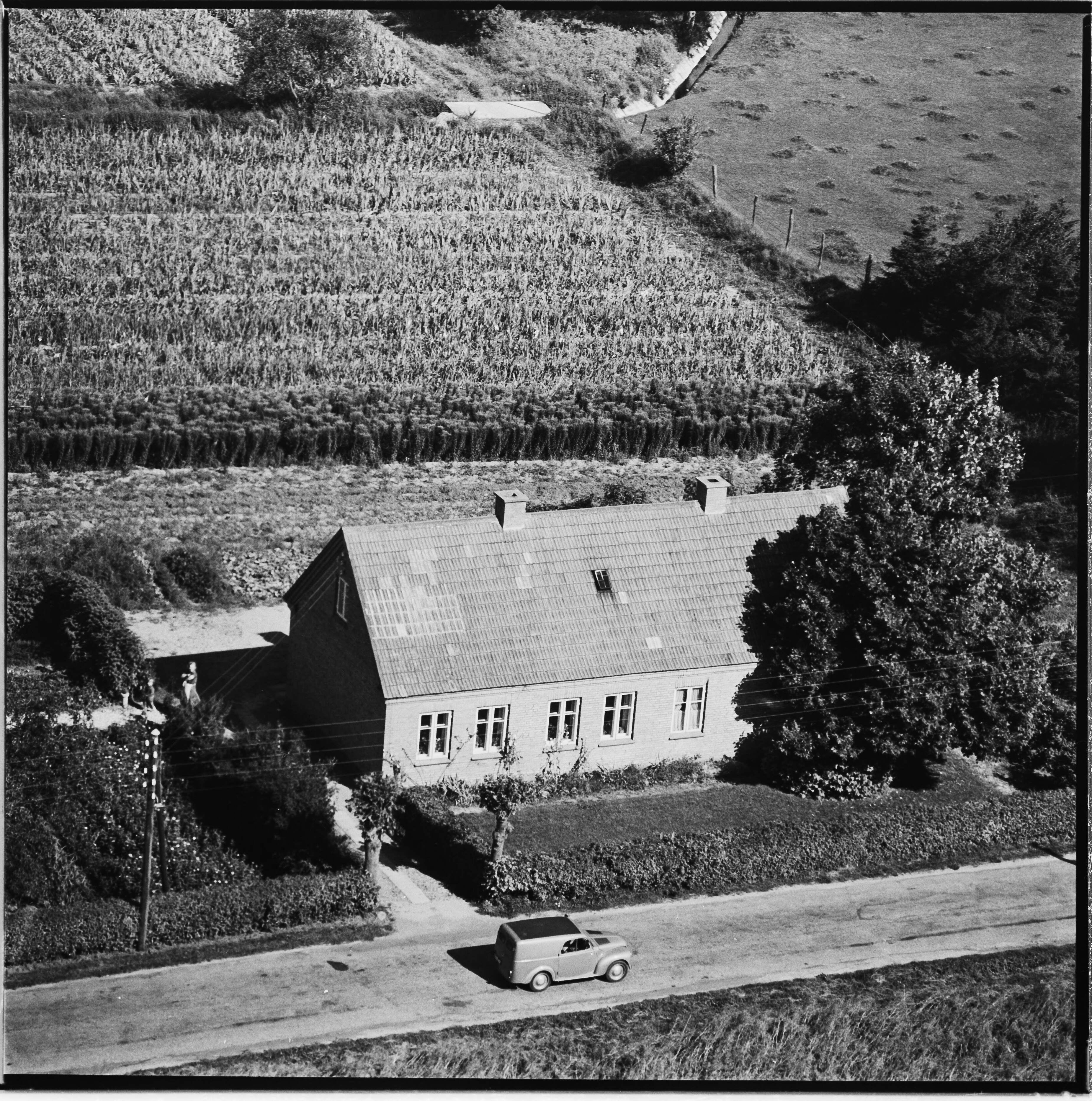Skråfoto fra 1958 taget 35 meter fra Torslundevej 40