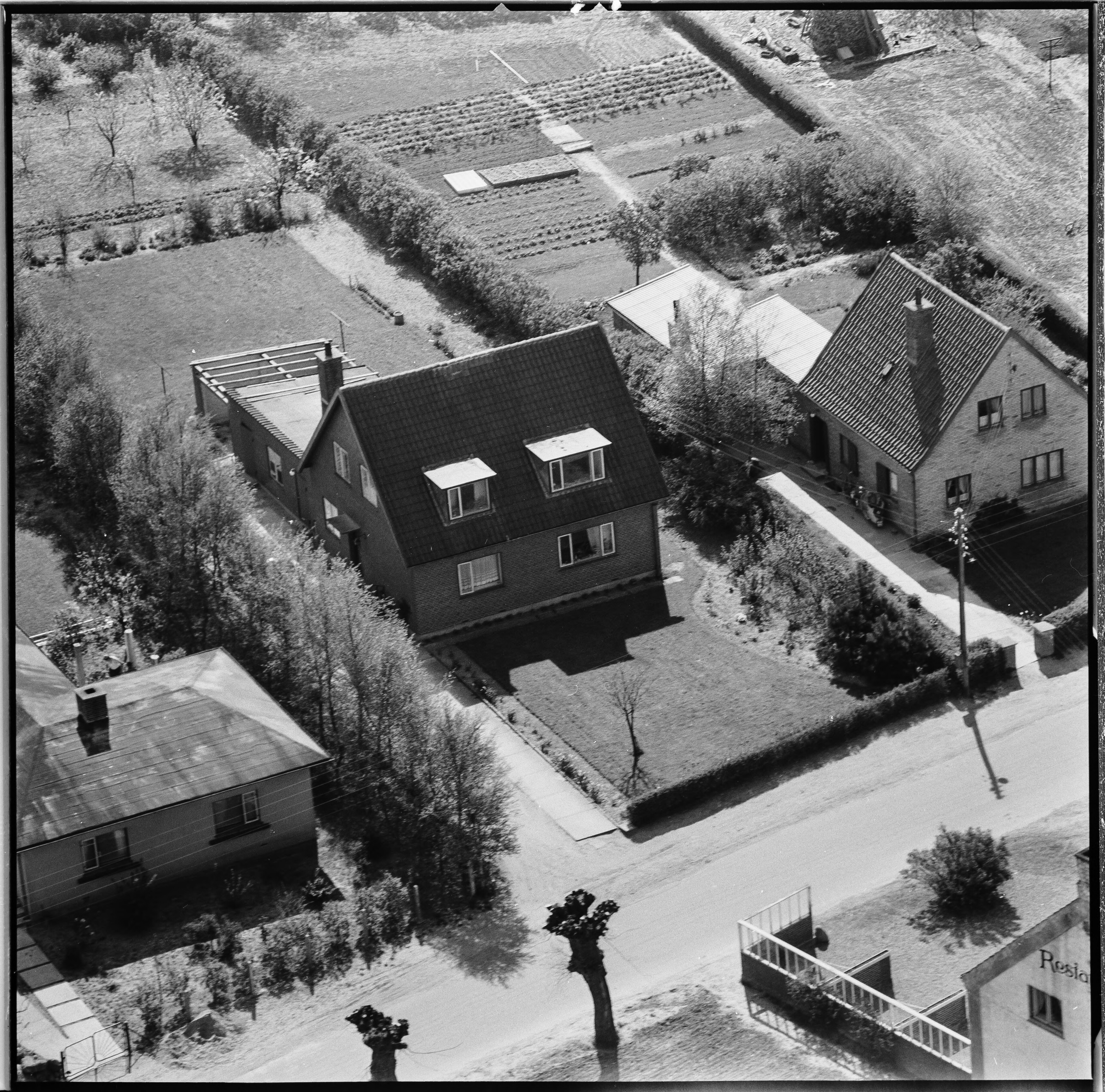 Skråfoto fra 1959 taget 81 meter fra Landsbygaden 5A