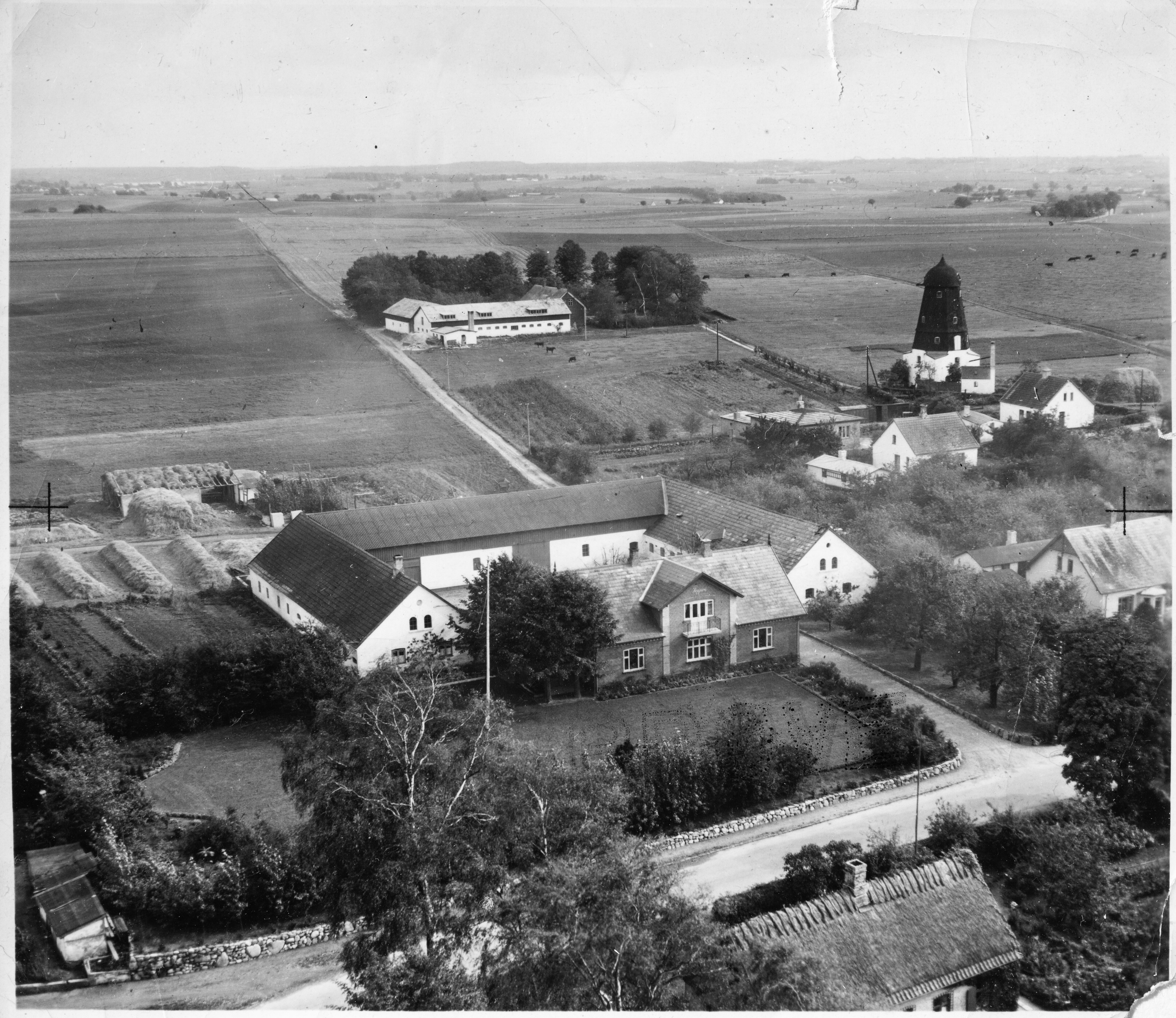 Skråfoto fra 1950 taget 25 meter fra Østergade 22G