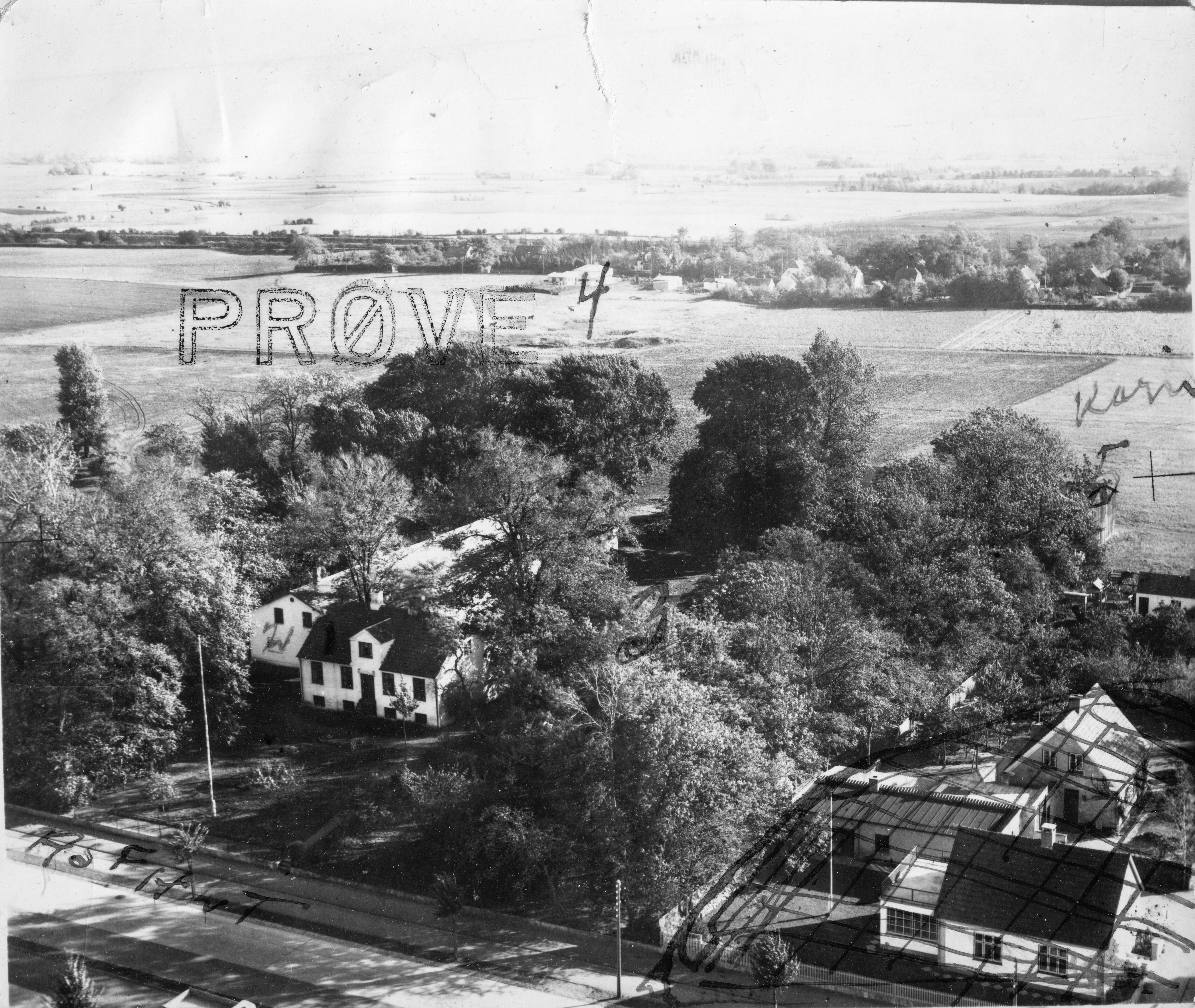 Skråfoto fra 1950 taget 53 meter fra Lykkens Gave 30