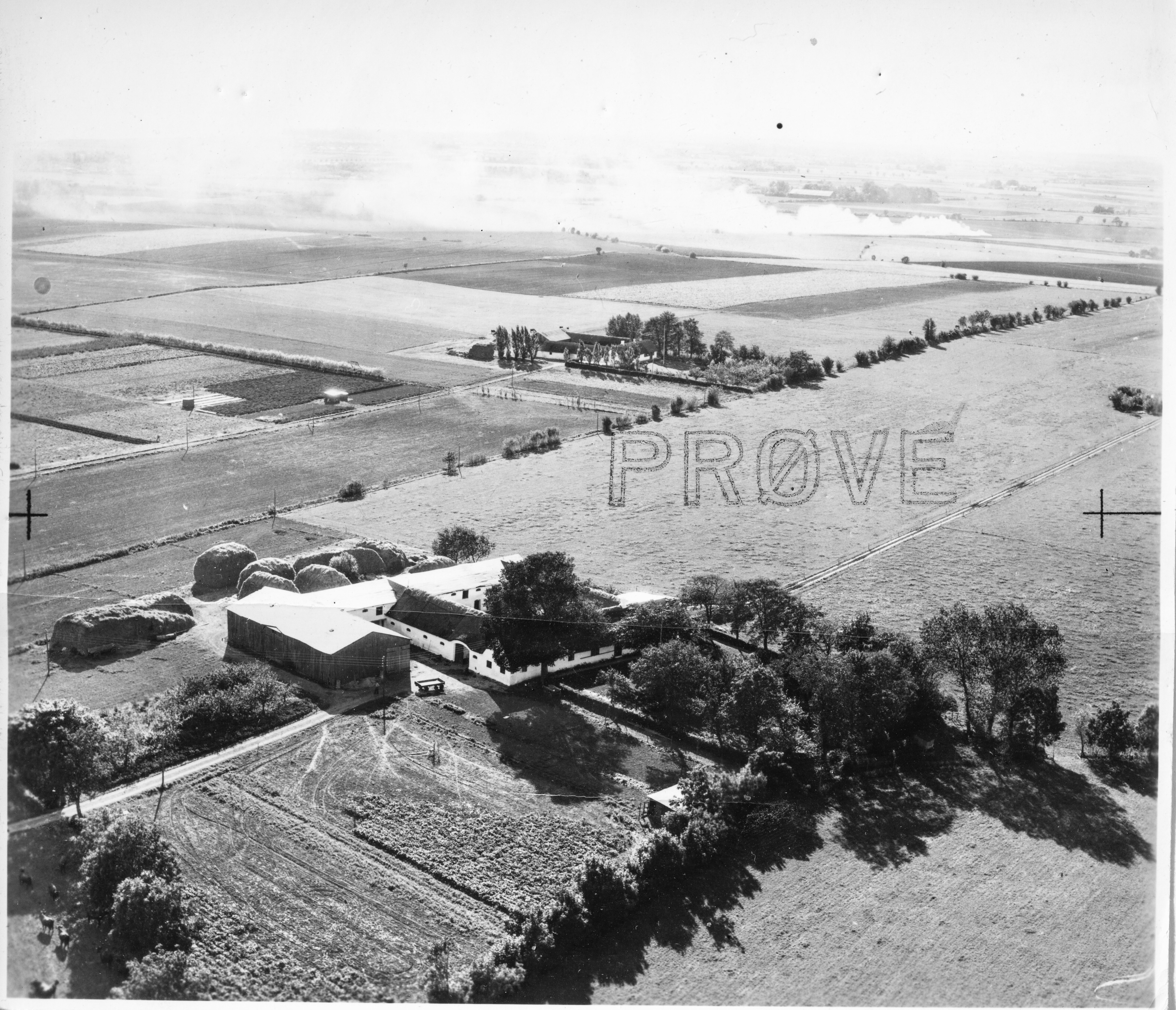 Skråfoto fra 1950 taget 309 meter fra Brøndby Haveby Afd 3 126