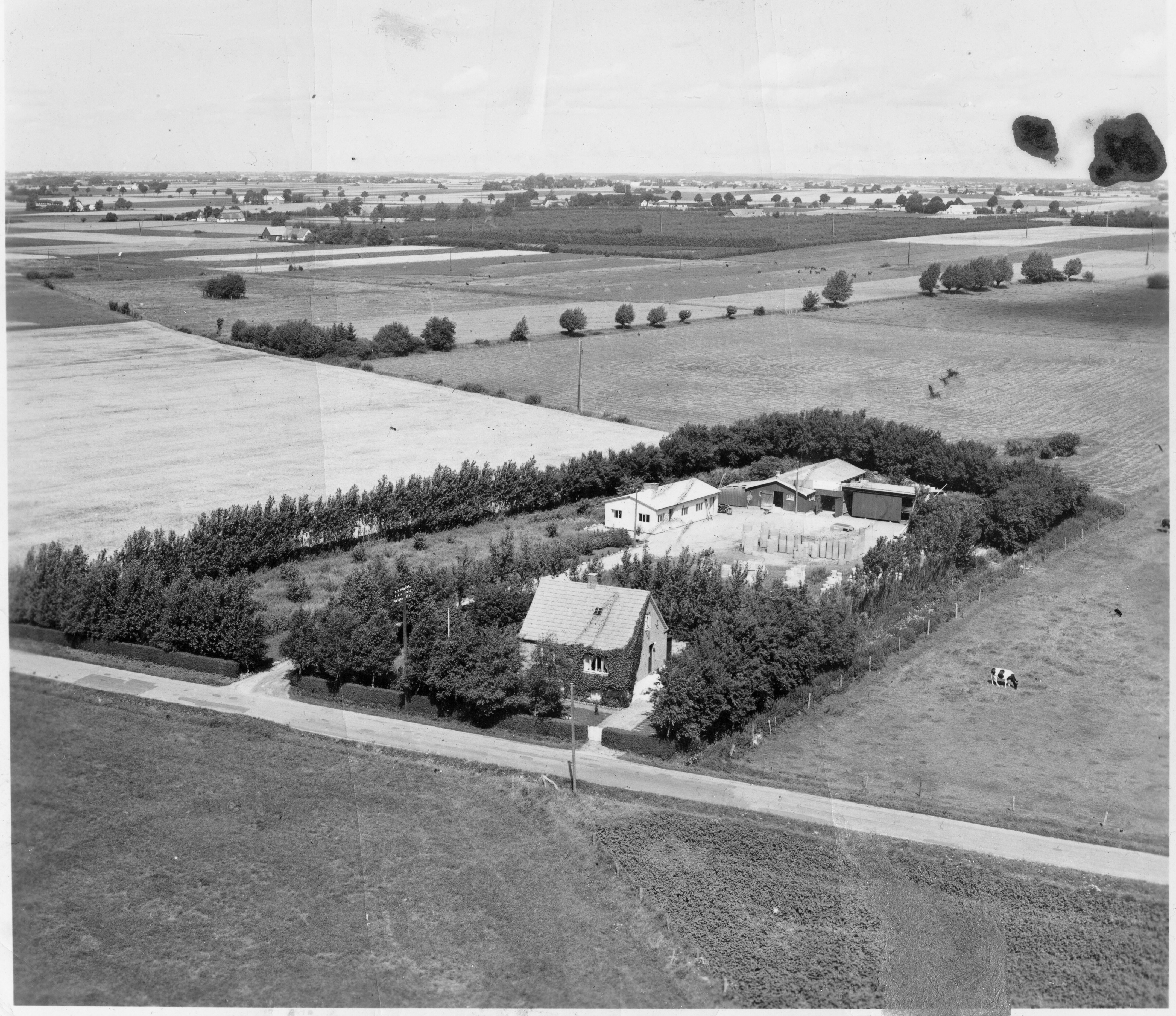 Skråfoto fra 1951 taget 167 meter fra Syrenvej 10