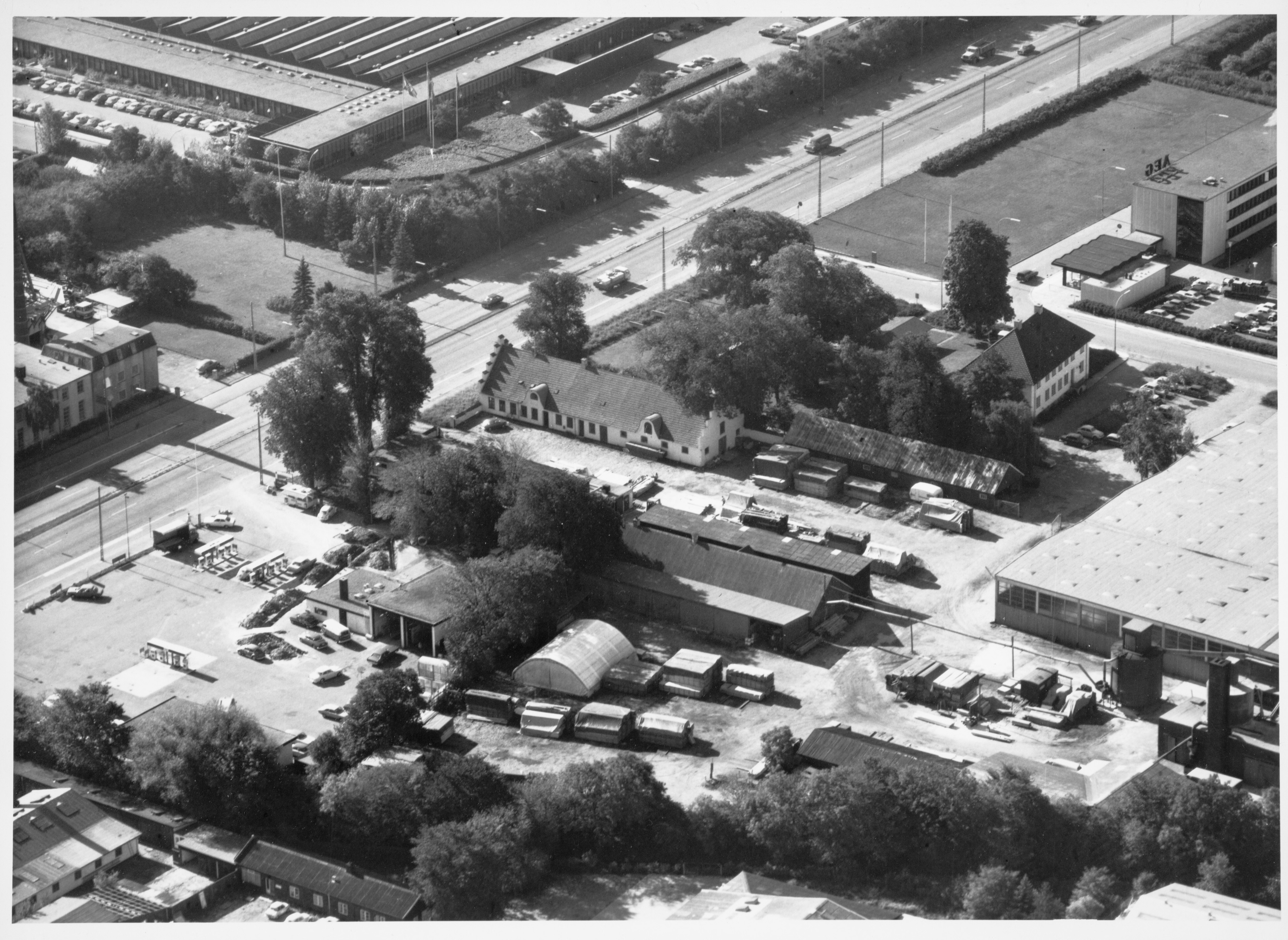 Skråfoto fra 1928-1992 taget 26 meter fra Roskildevej 2