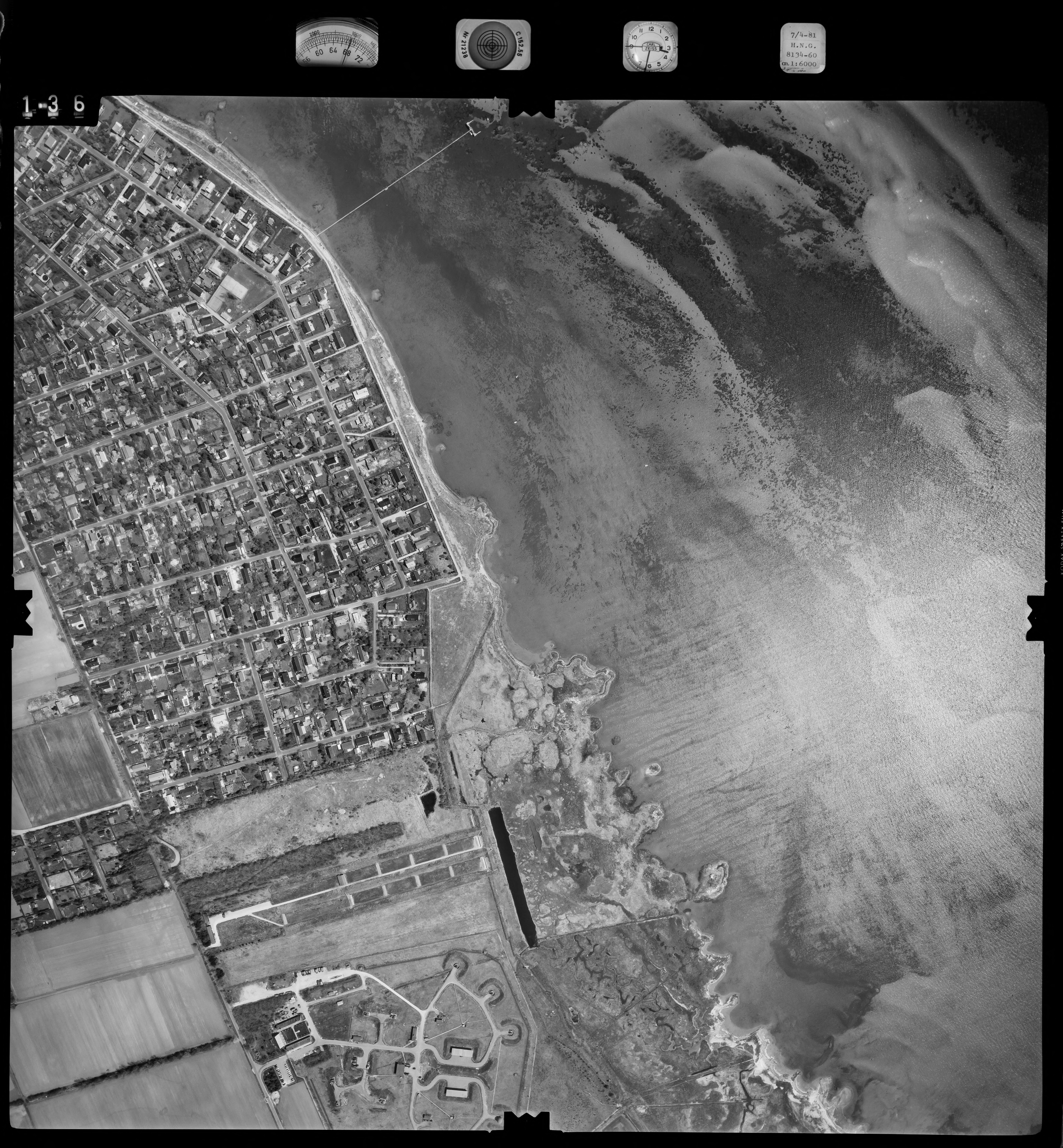 Lodfoto fra 1981 taget 267 meter fra Poppelvej 64
