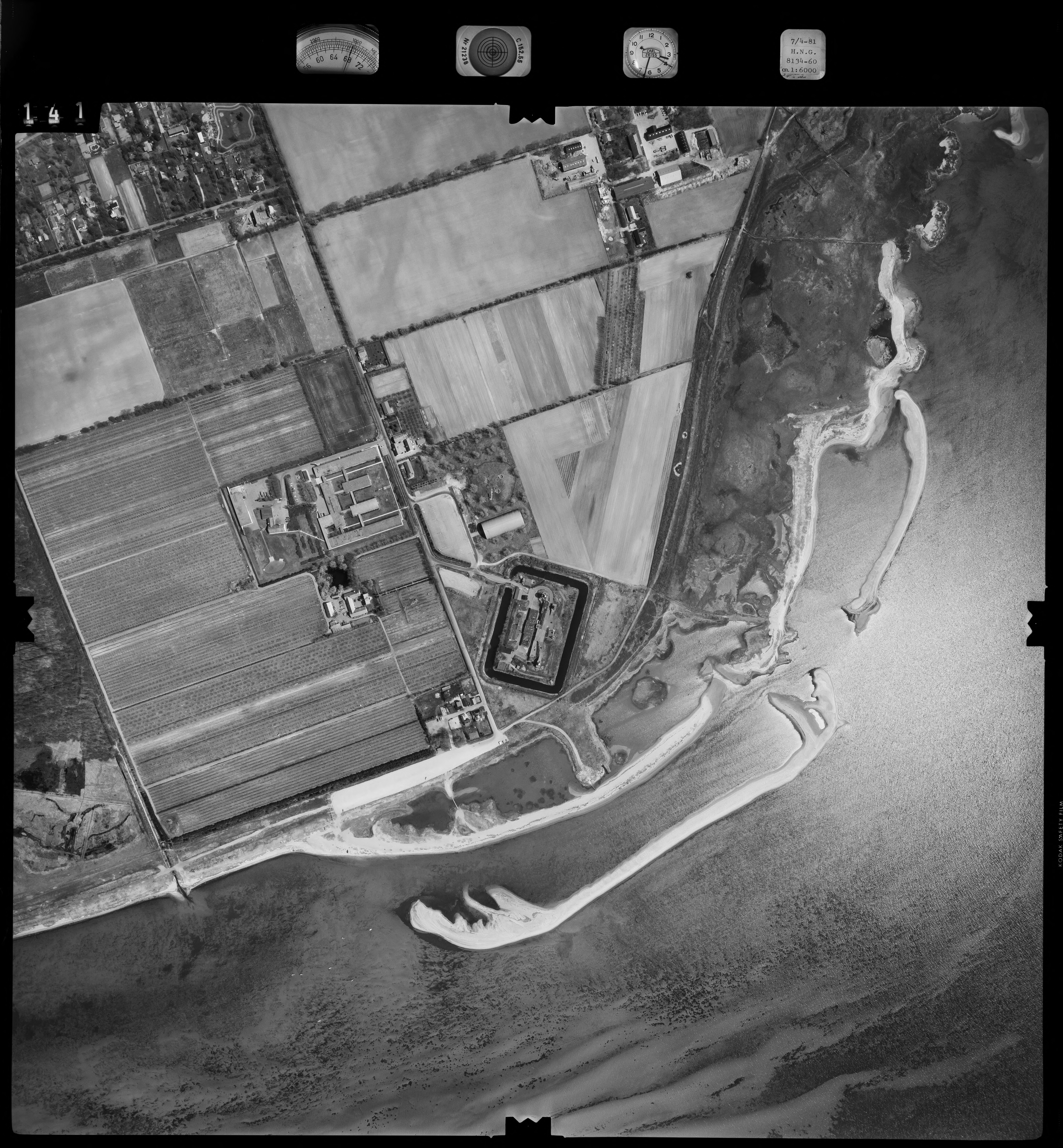 Lodfoto fra 1981 taget 164 meter fra Kalvebodvej 254