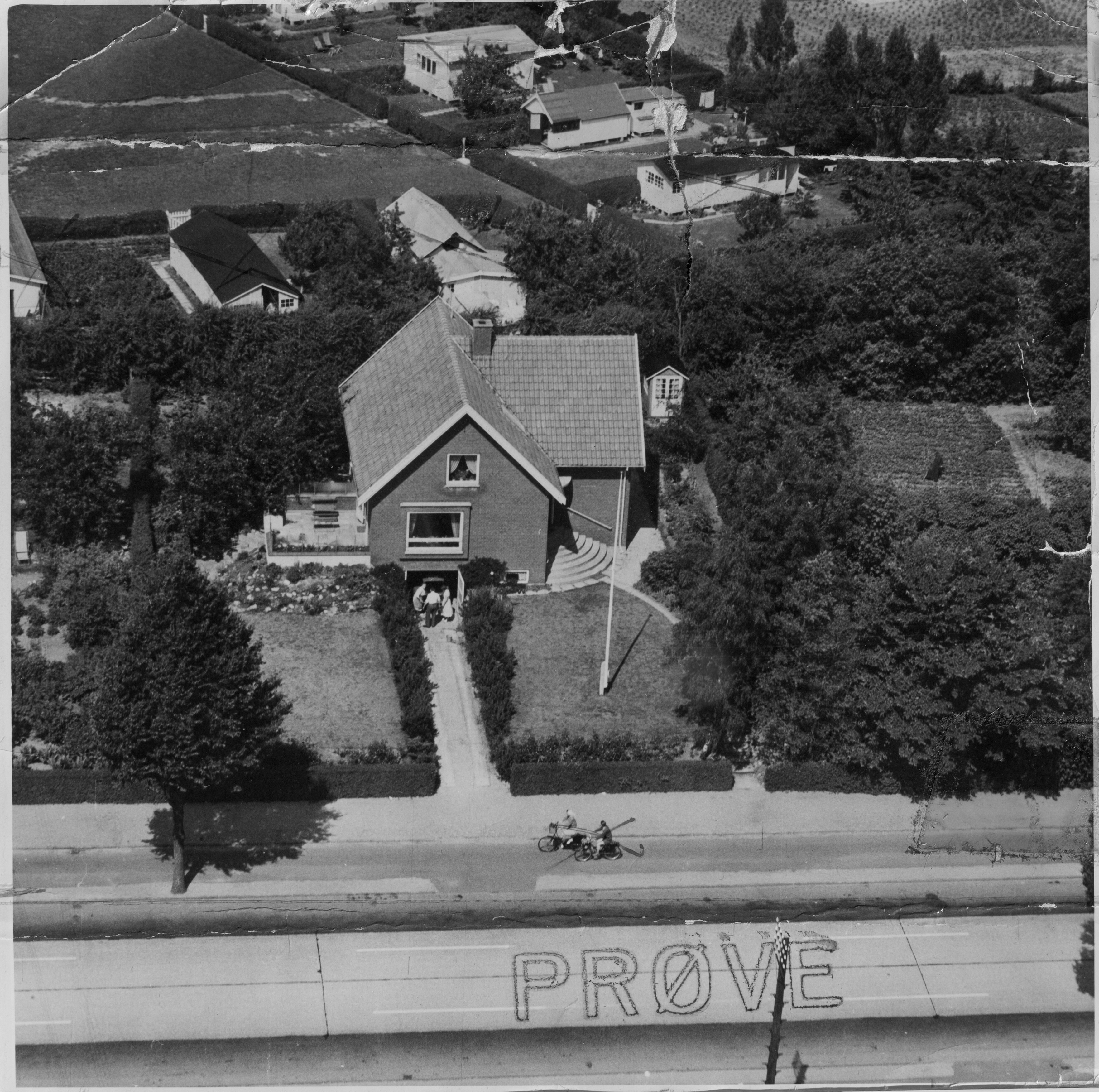 Skråfoto fra 1953 taget 88 meter fra Løvenborgvej 6