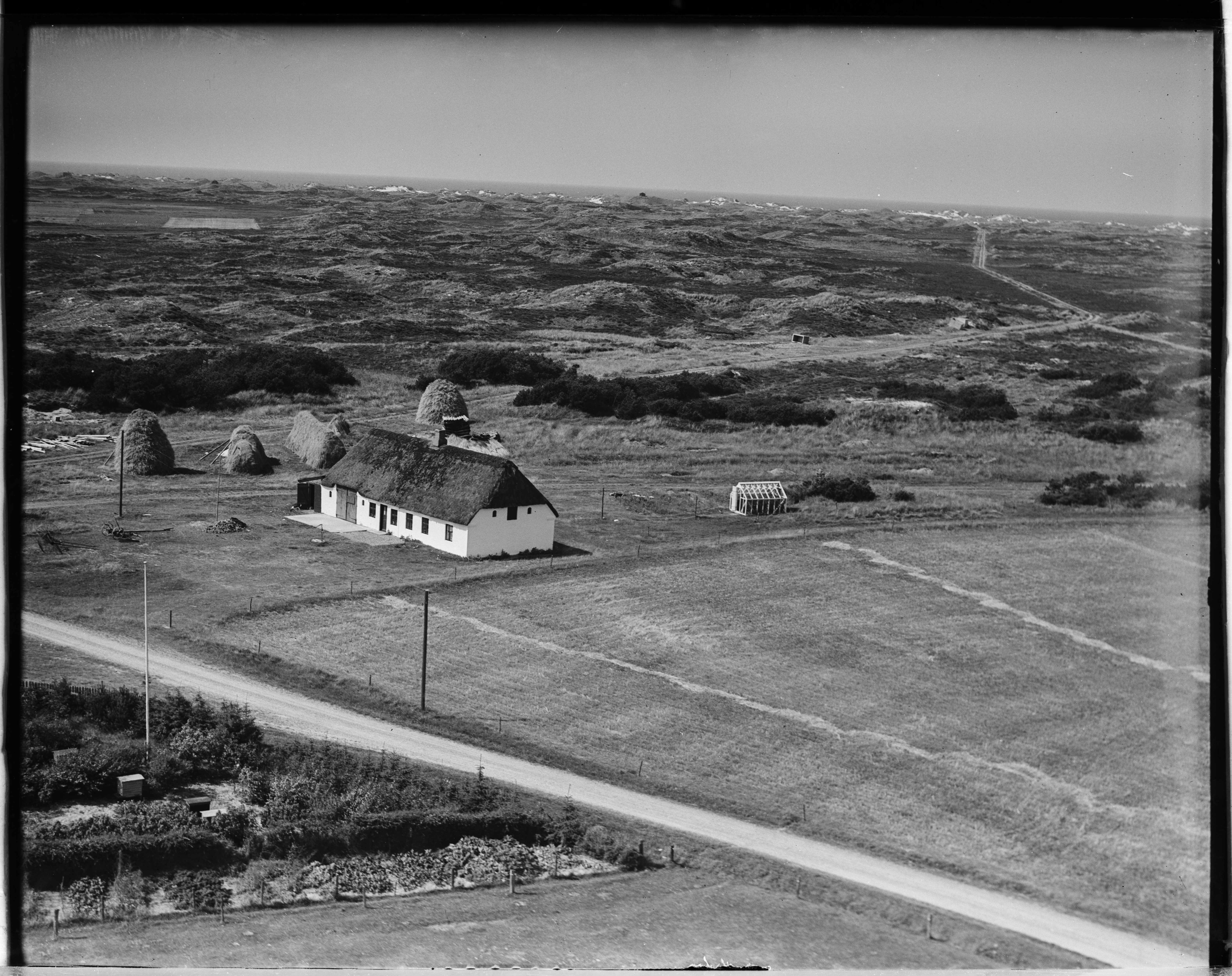 Skråfoto fra 1953 taget 2162 meter fra Blåbærvej 7