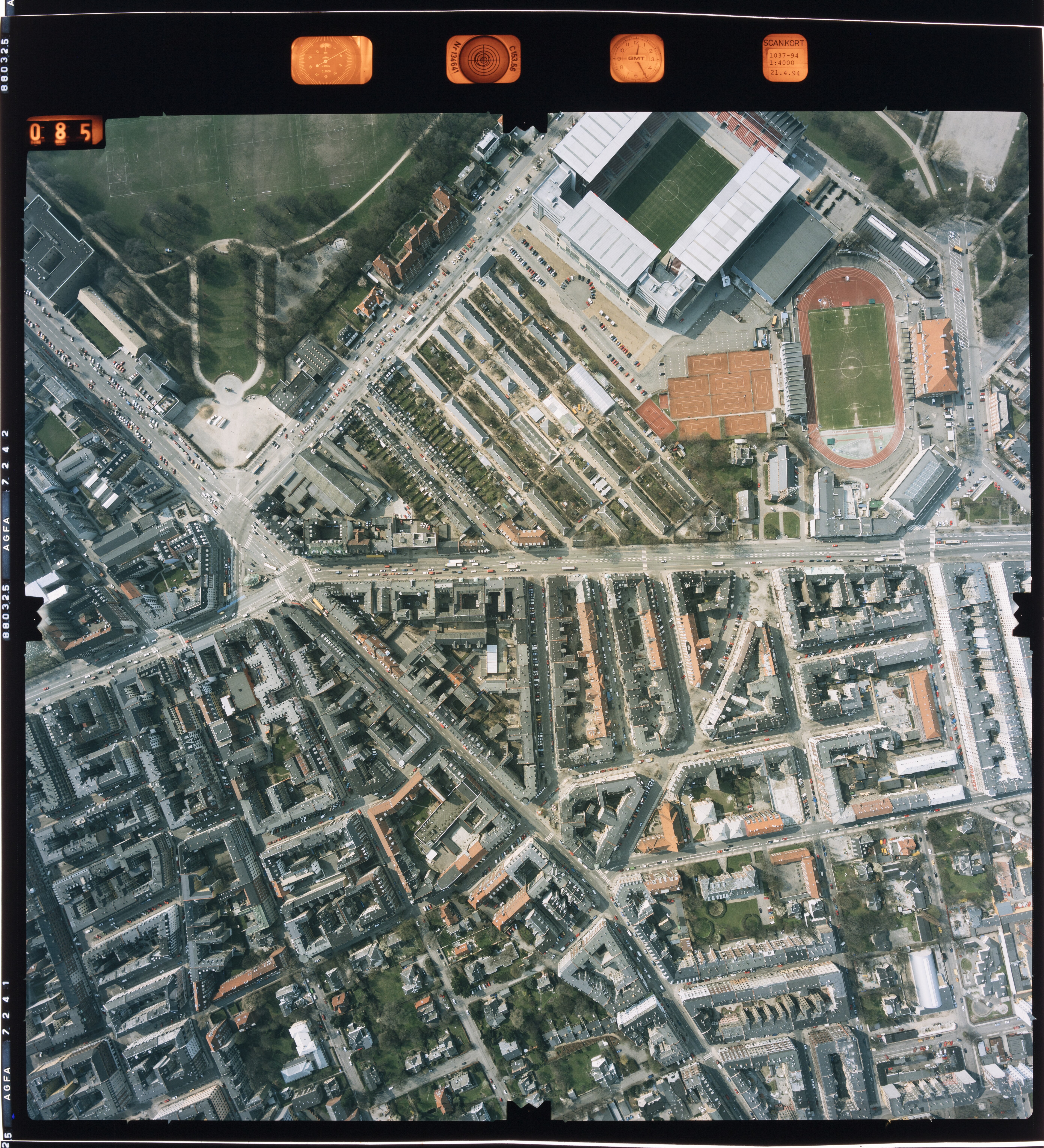 Lodfoto fra 1994 taget 490 meter fra Willemoesgade 50, 1. 