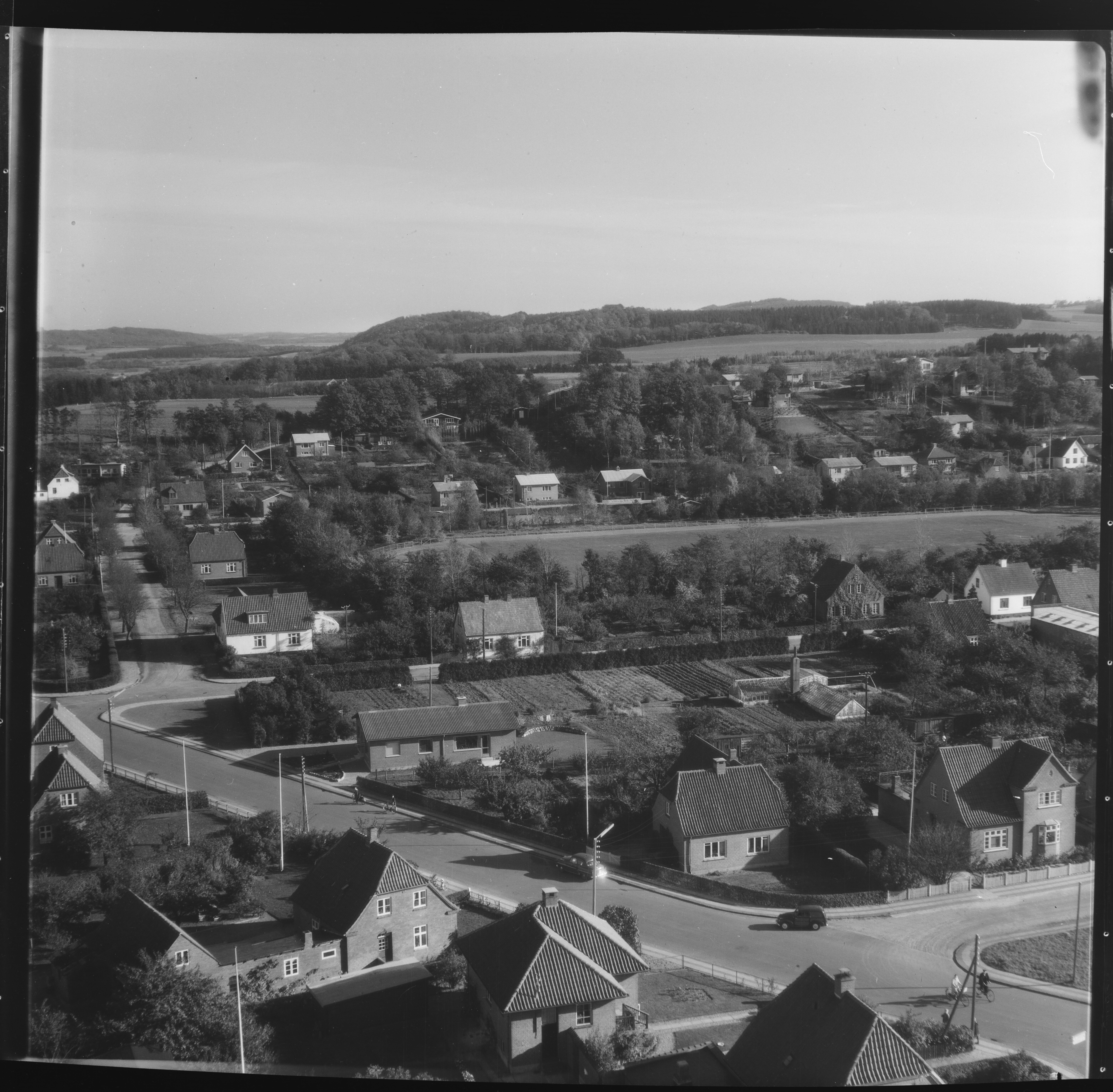 Skråfoto fra 1958 taget 56 meter fra Liebingsplads 2, st. th