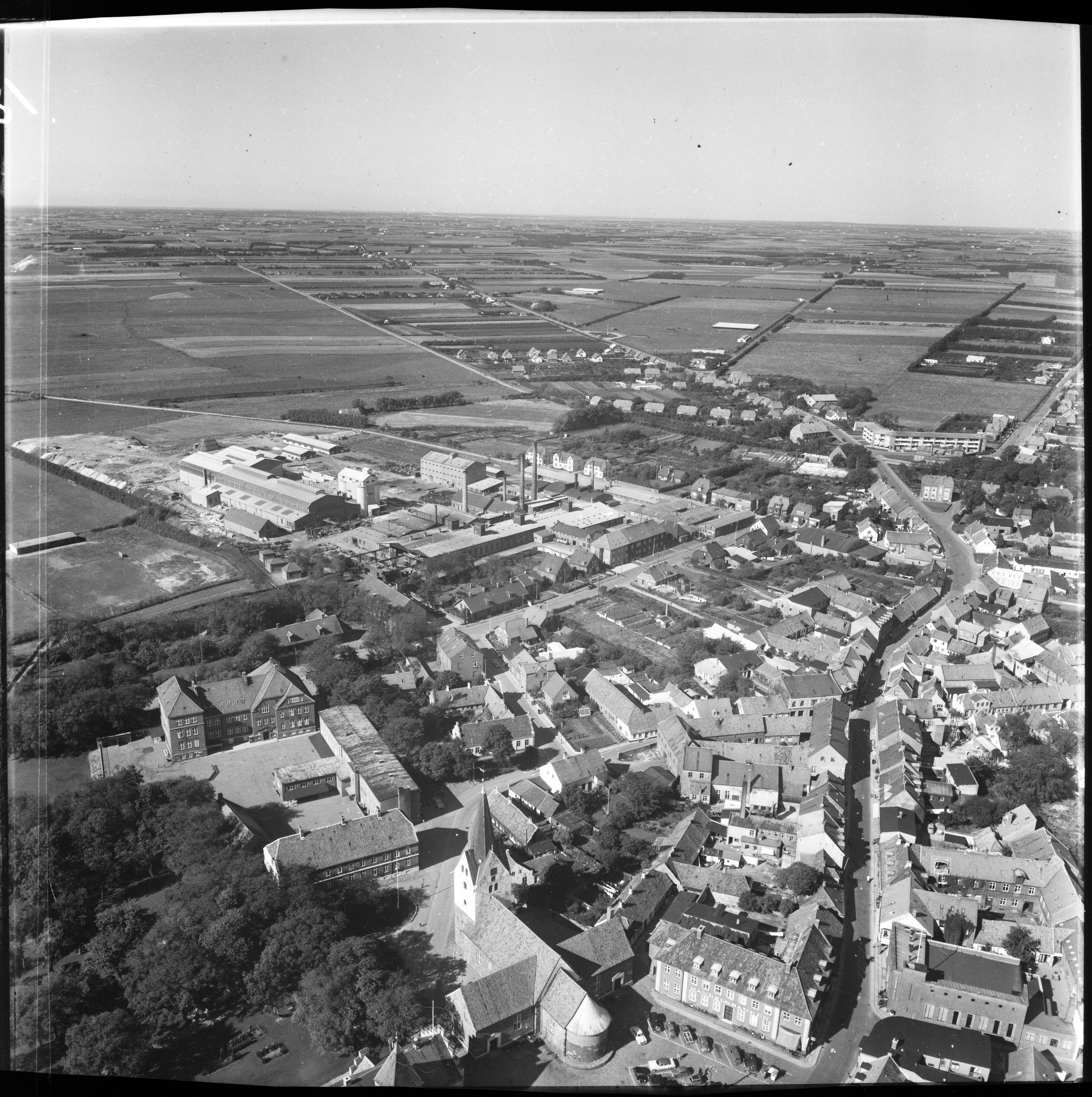 Skråfoto fra 1956 taget 35 meter fra Vestergade 5E