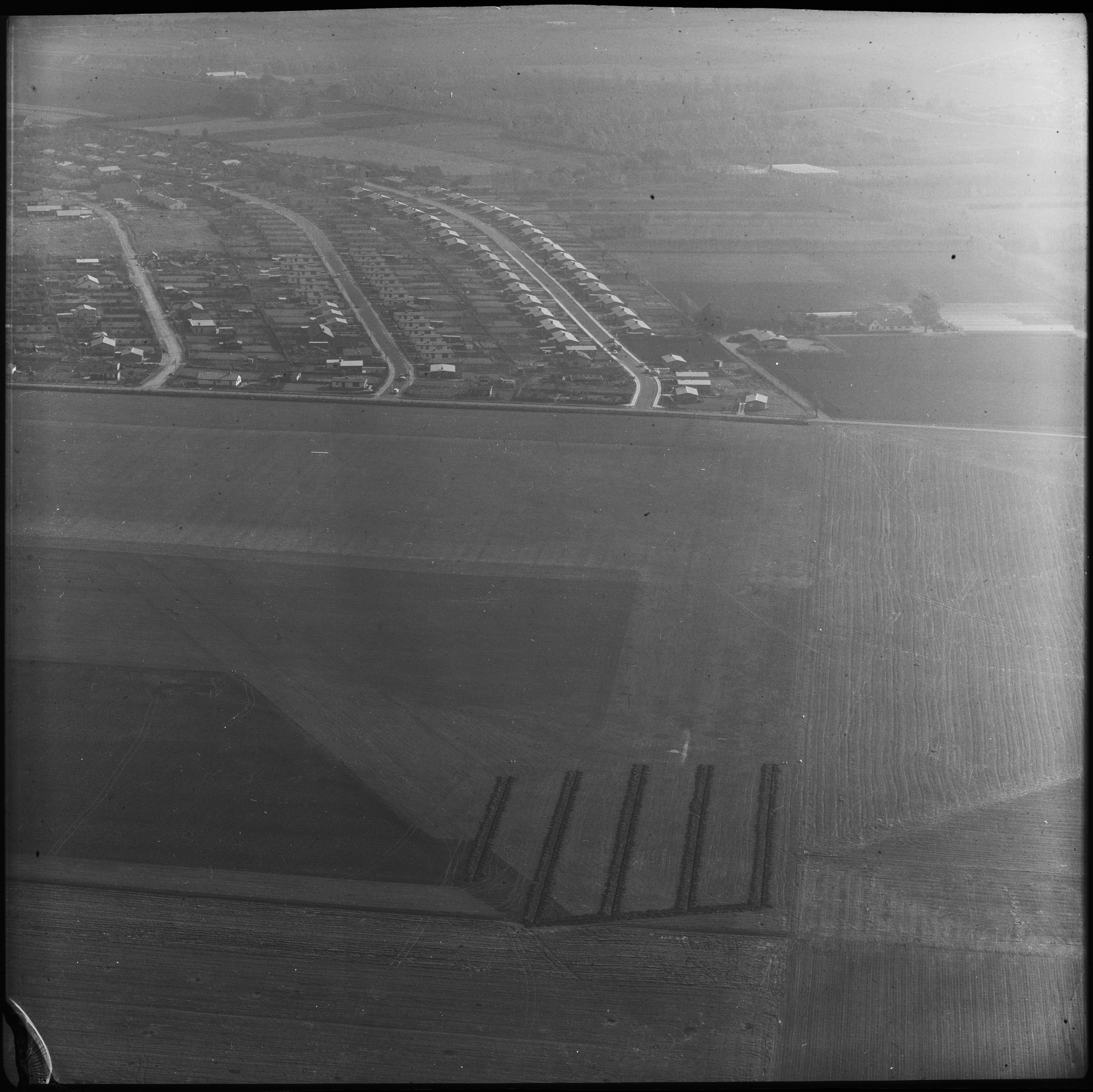 Skråfoto fra 1962 taget 115 meter fra Hasselvej 42