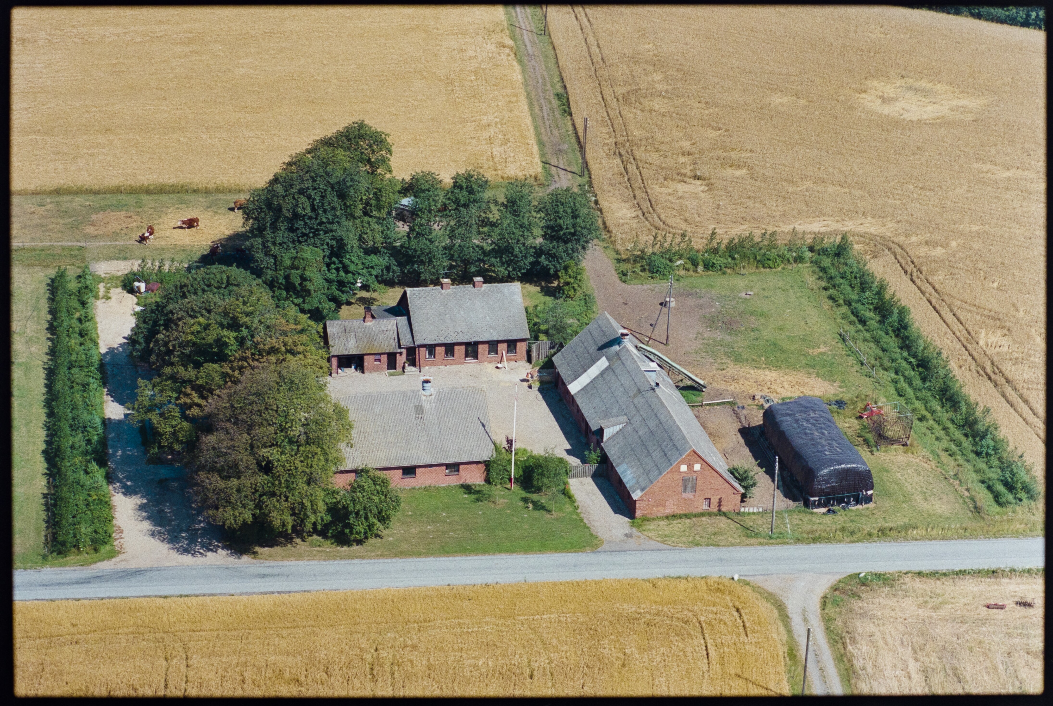 Skråfoto fra 1990 taget 164 meter fra Østergårds Alle 122