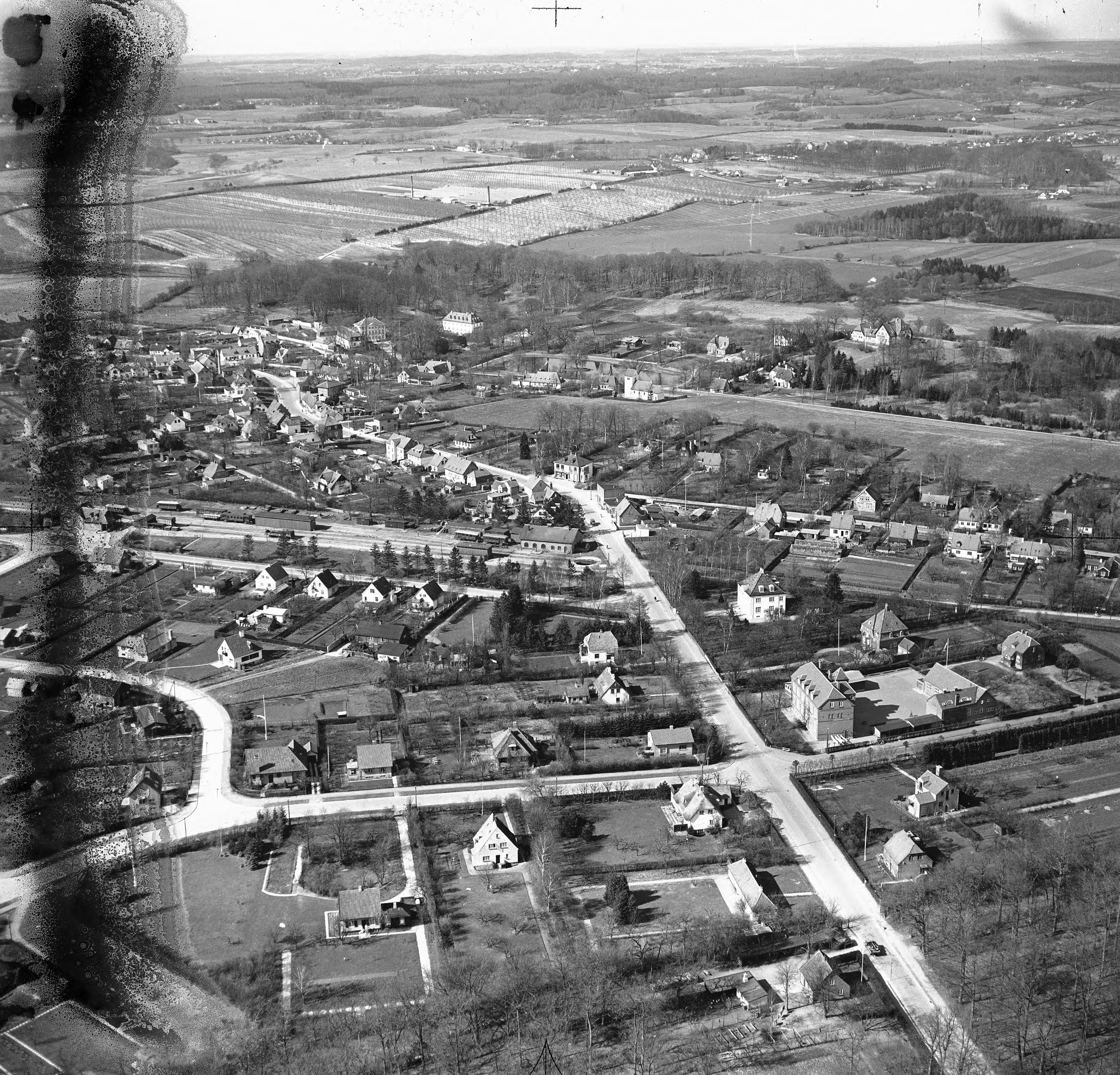 Skråfoto fra 1946-1969 taget 45 meter fra Bystykket 6