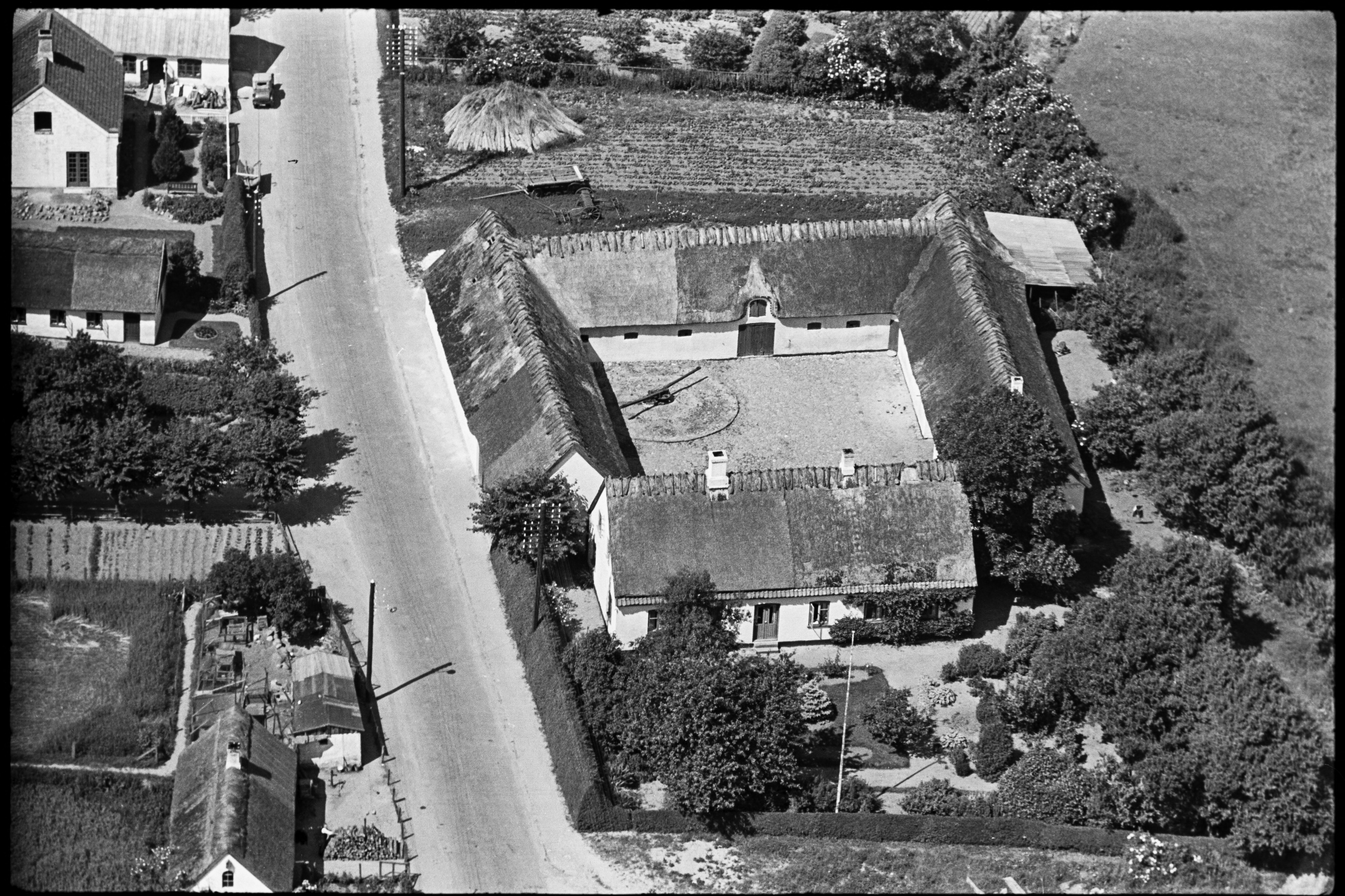 Skråfoto fra 1936-1938 taget 70 meter fra Østergade 3