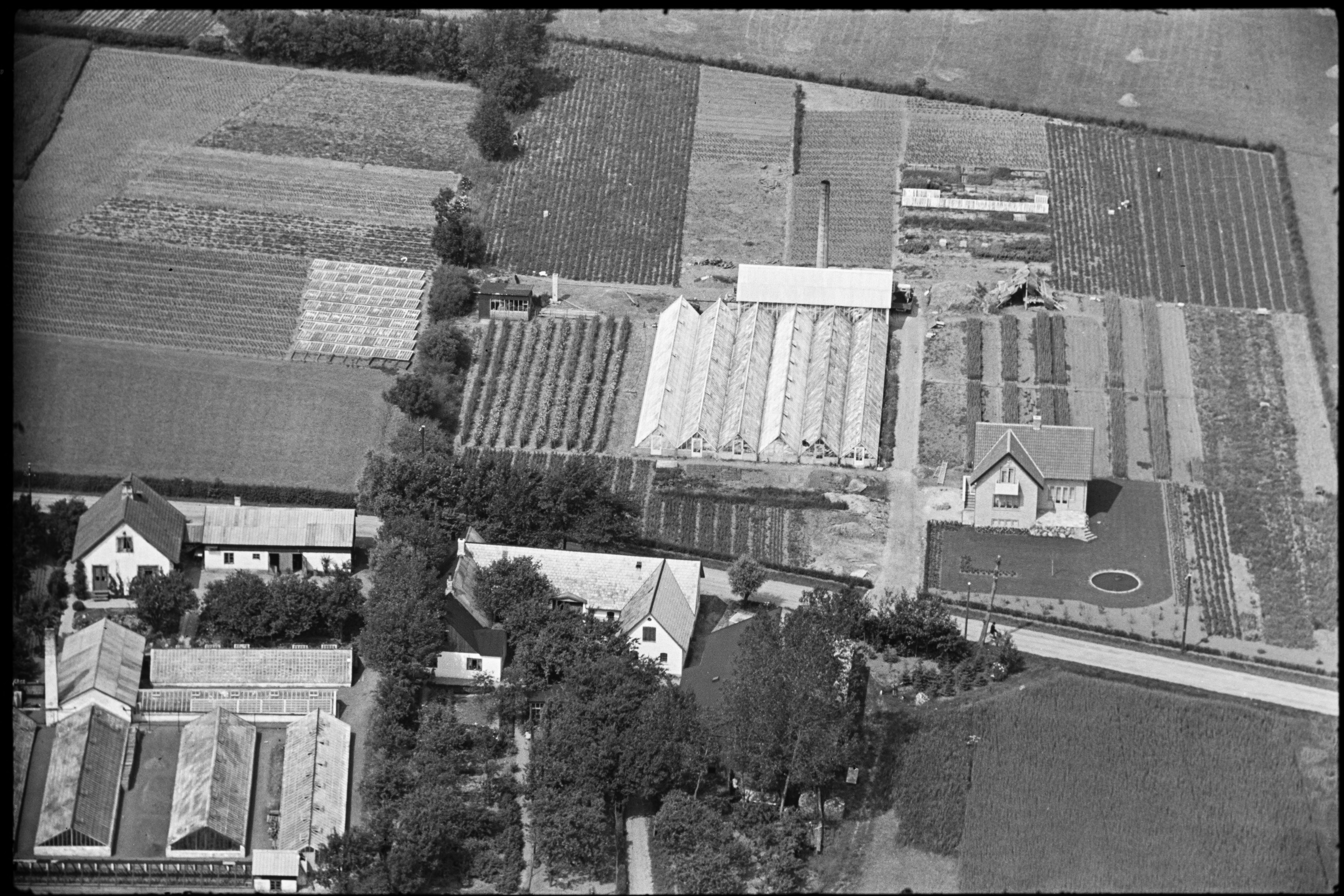 Skråfoto fra 1936-1938 taget 80 meter fra Friggasvej 1B