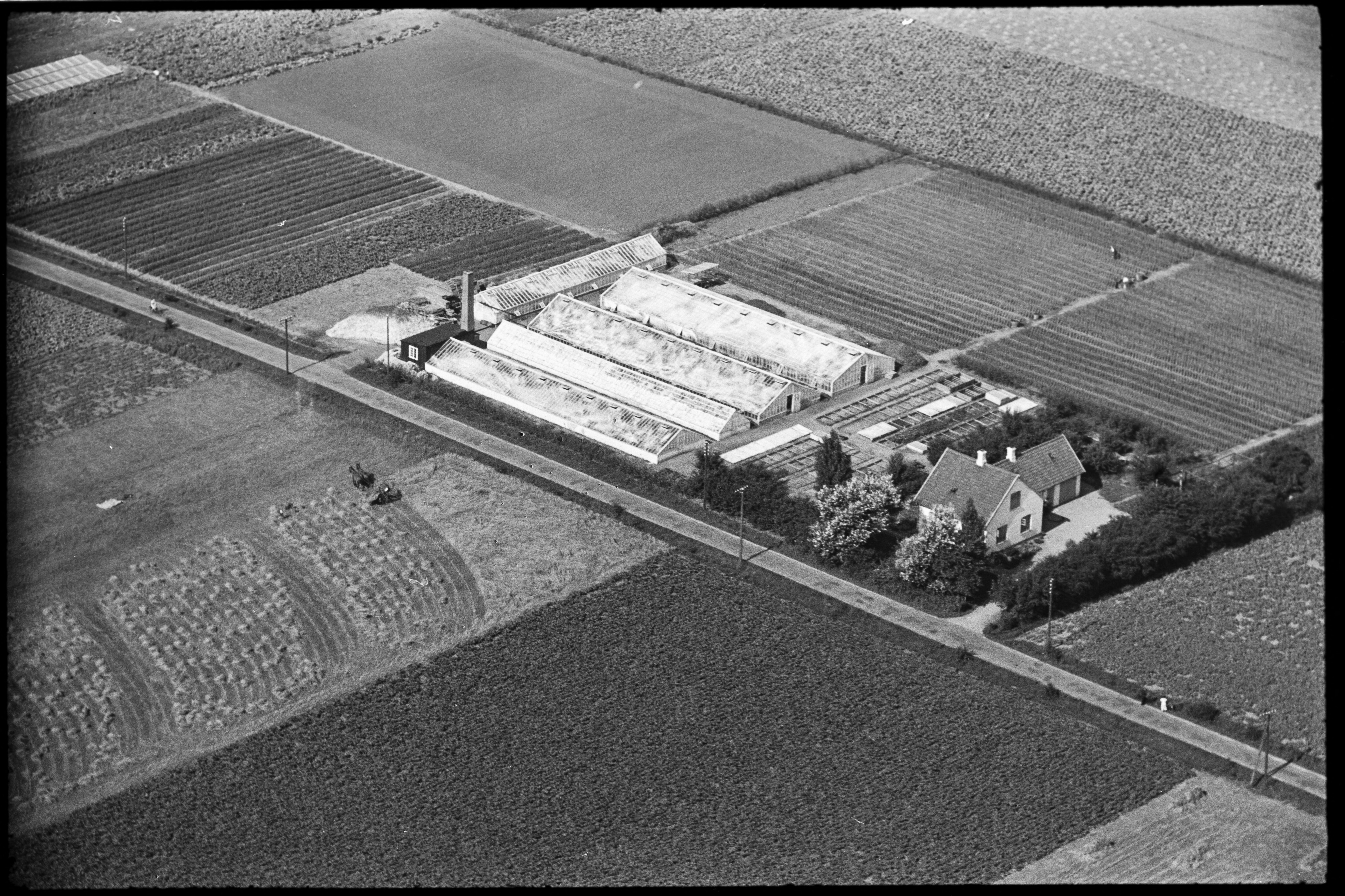 Skråfoto fra 1936-1938 taget 143 meter fra Bymuren 91A, 1. 3