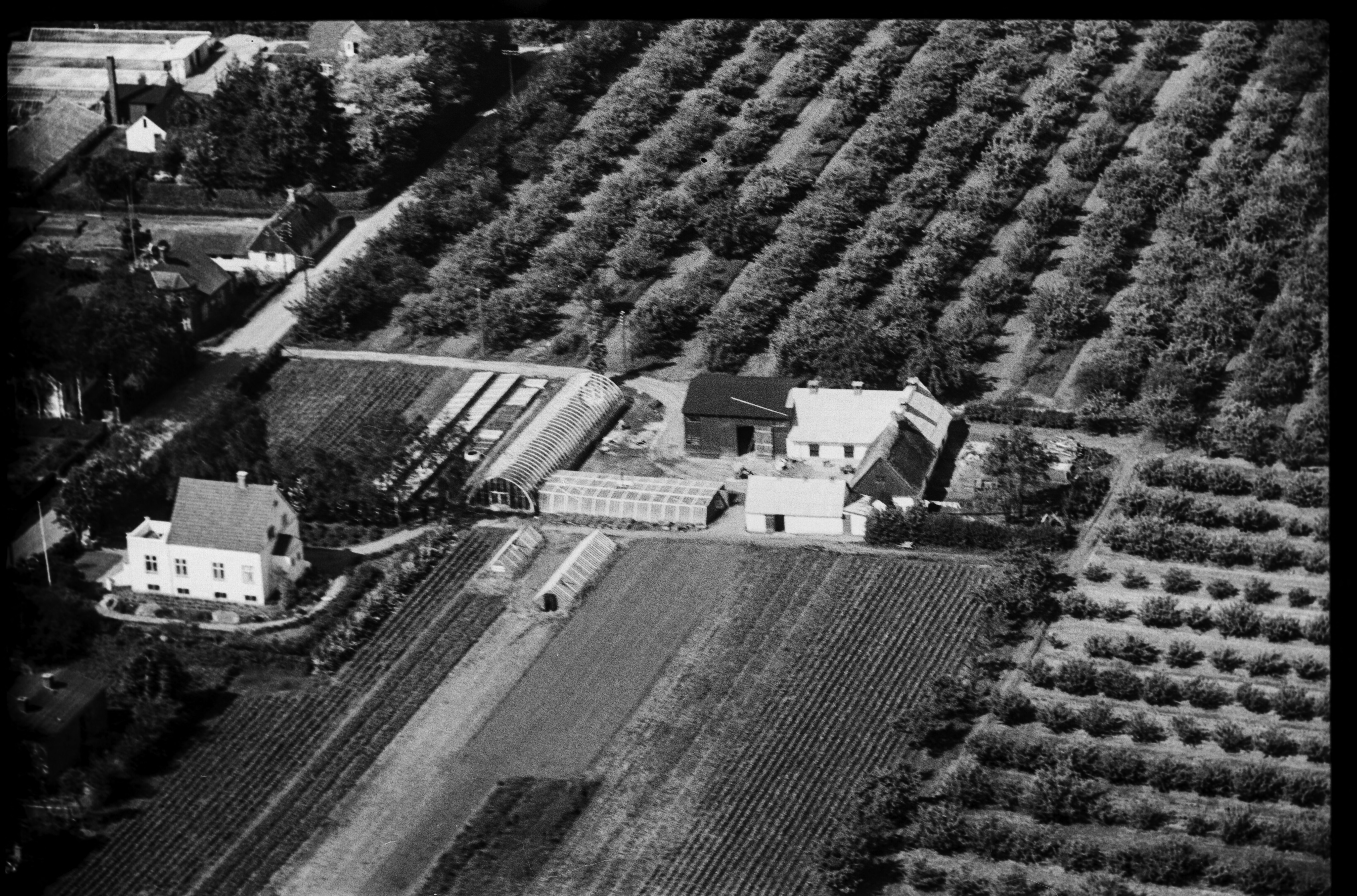 Skråfoto fra 1949 taget 78 meter fra Sankt Bendts Alle 47