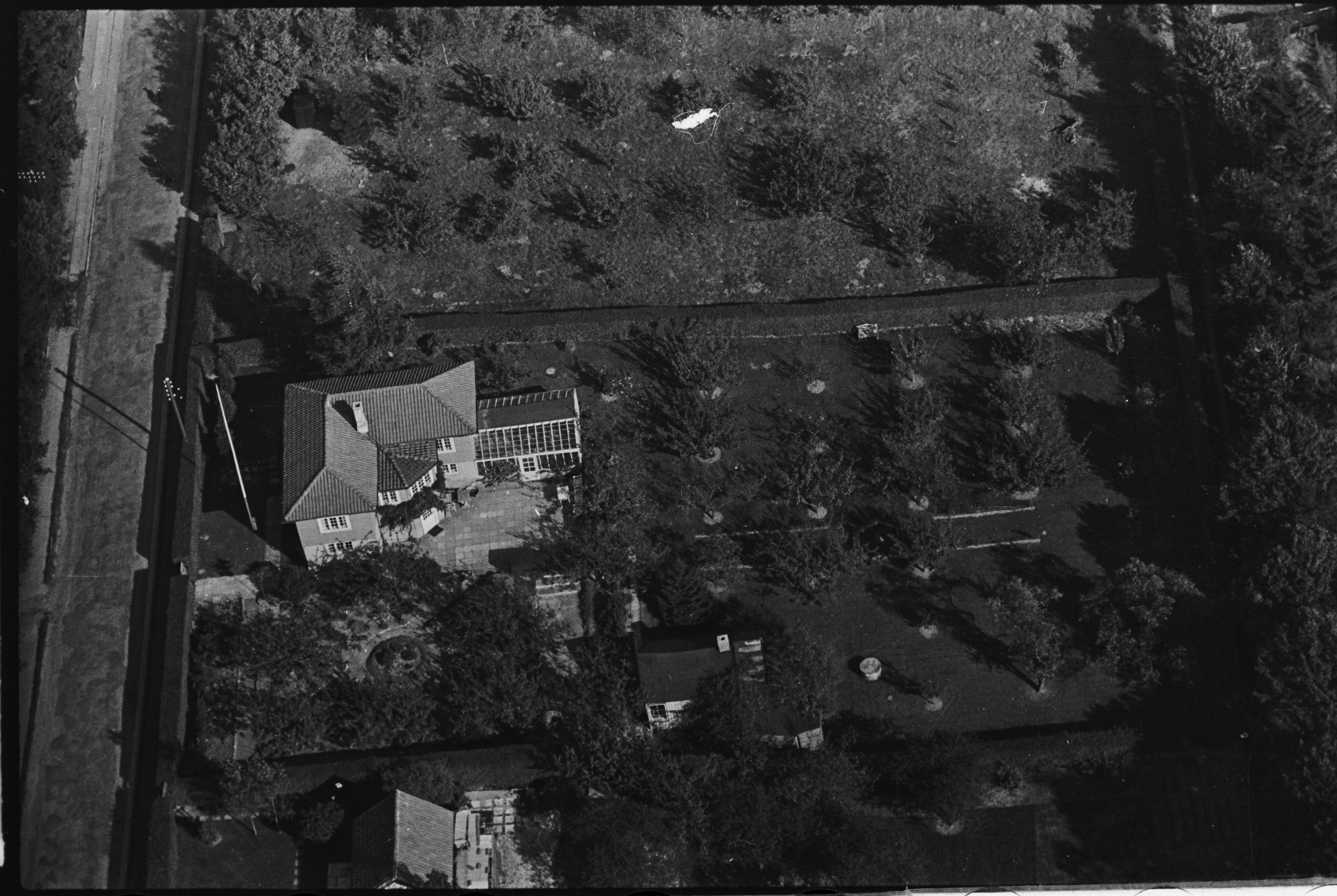 Skråfoto fra 1949 taget 192 meter fra Elme Alle 1A