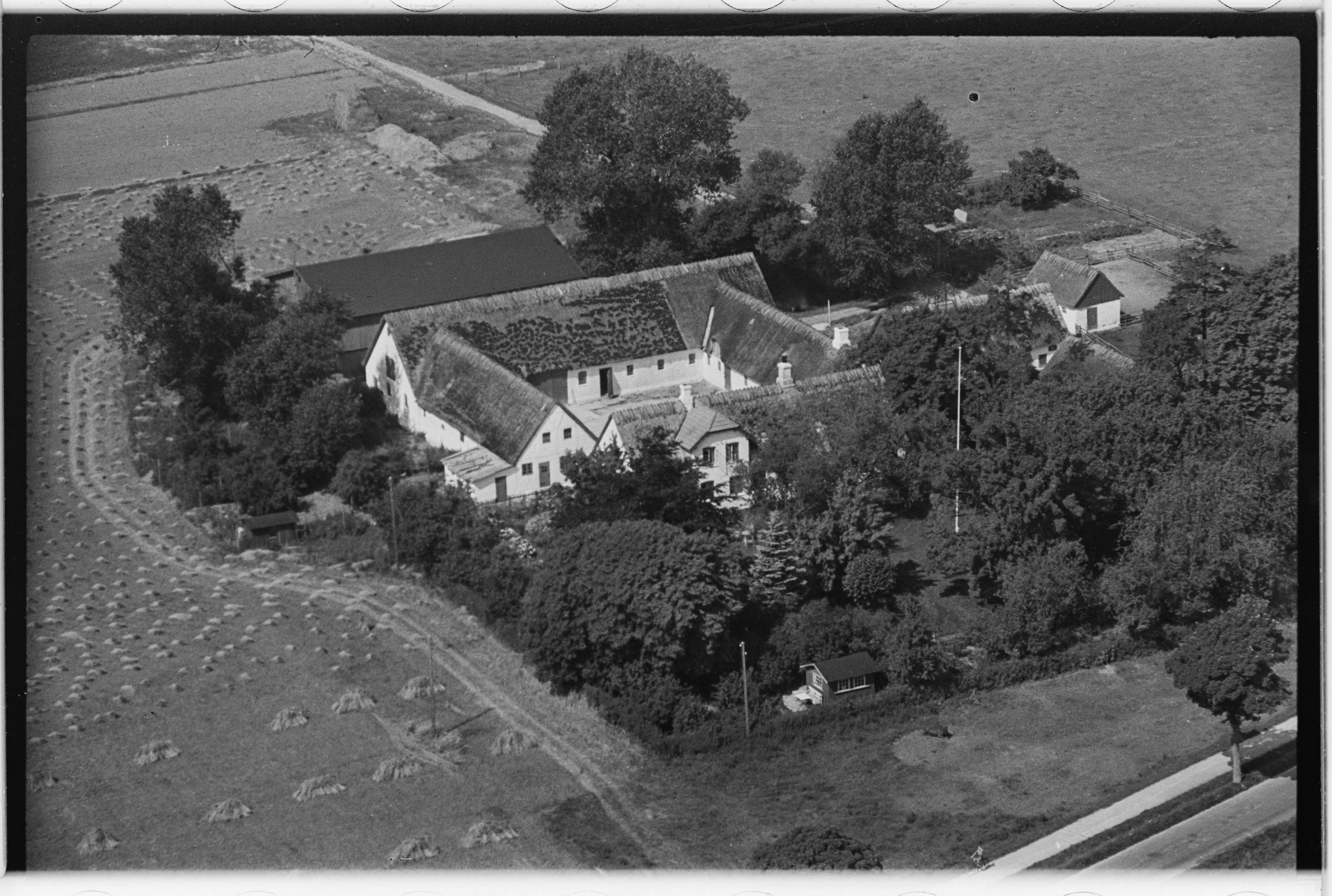 Skråfoto fra 1950 taget 60 meter fra Leragervej 24
