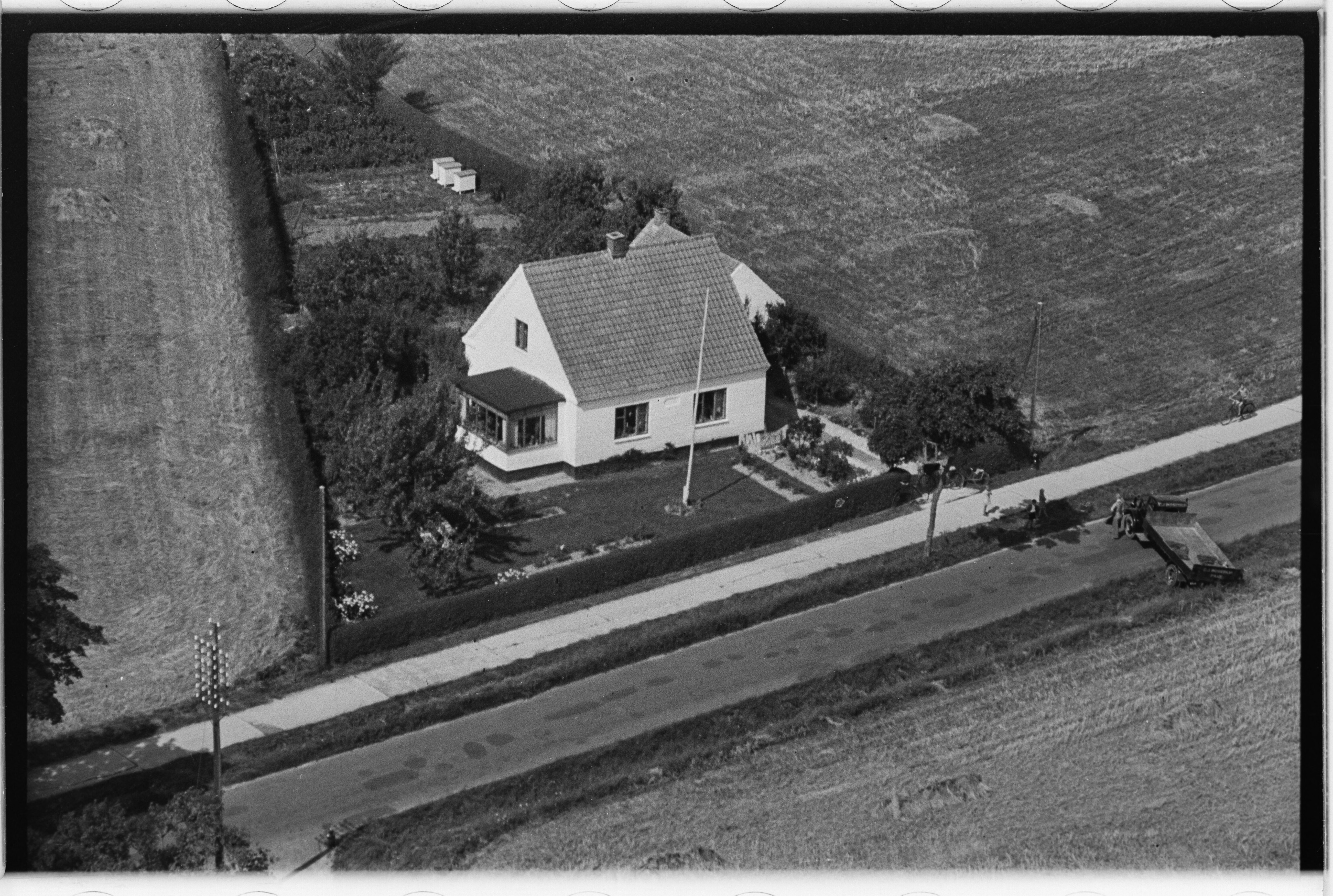 Skråfoto fra 1950 taget 125 meter fra Leragervej 12