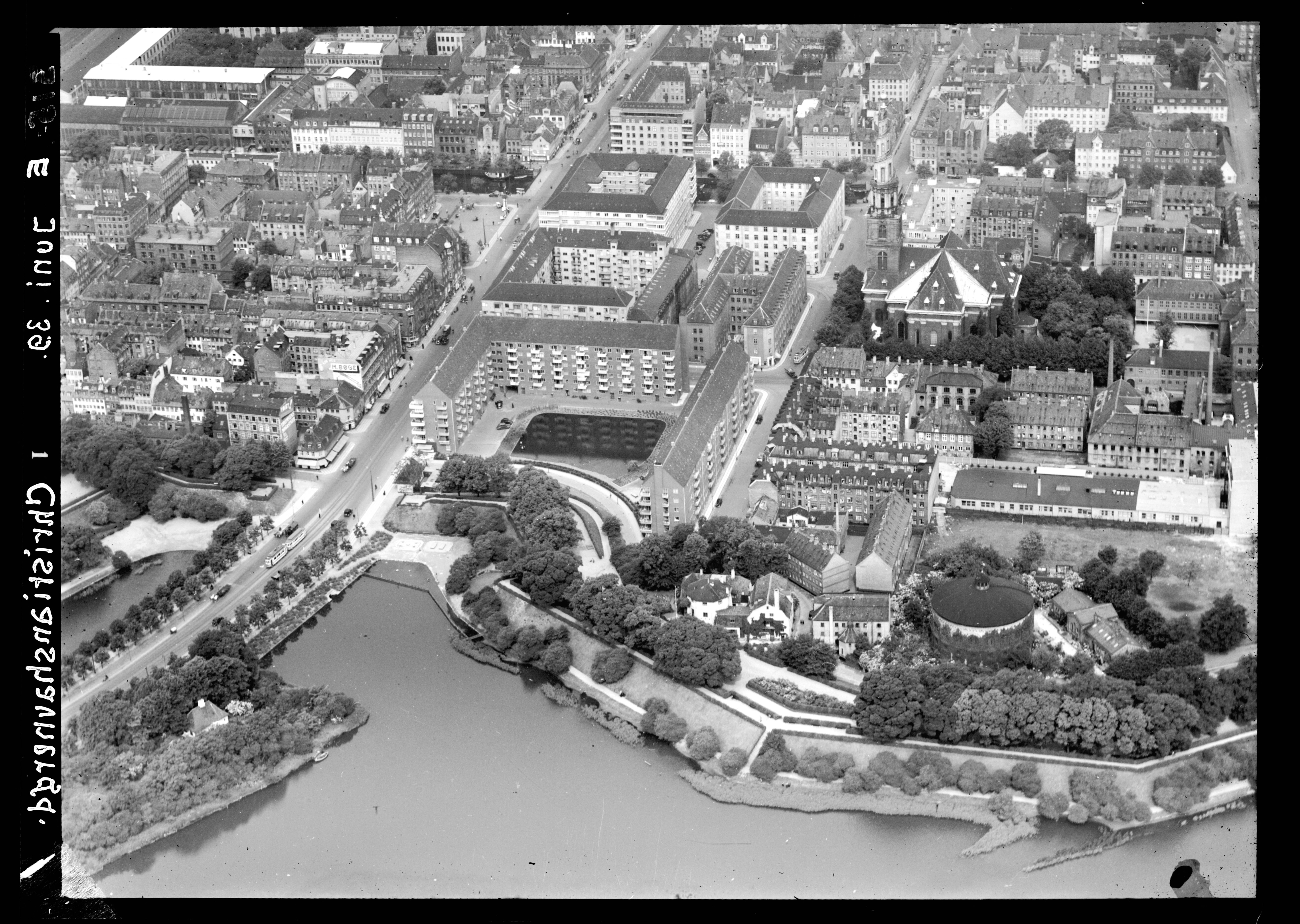 Skråfoto fra 1939 taget 26 meter fra Prinsessegade 23, 1. 1