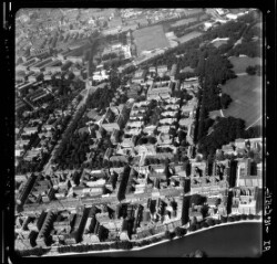 thumbnail: Skråfoto fra 1957 taget 94 meter fra Sortedam Dossering 63A, 4. tv