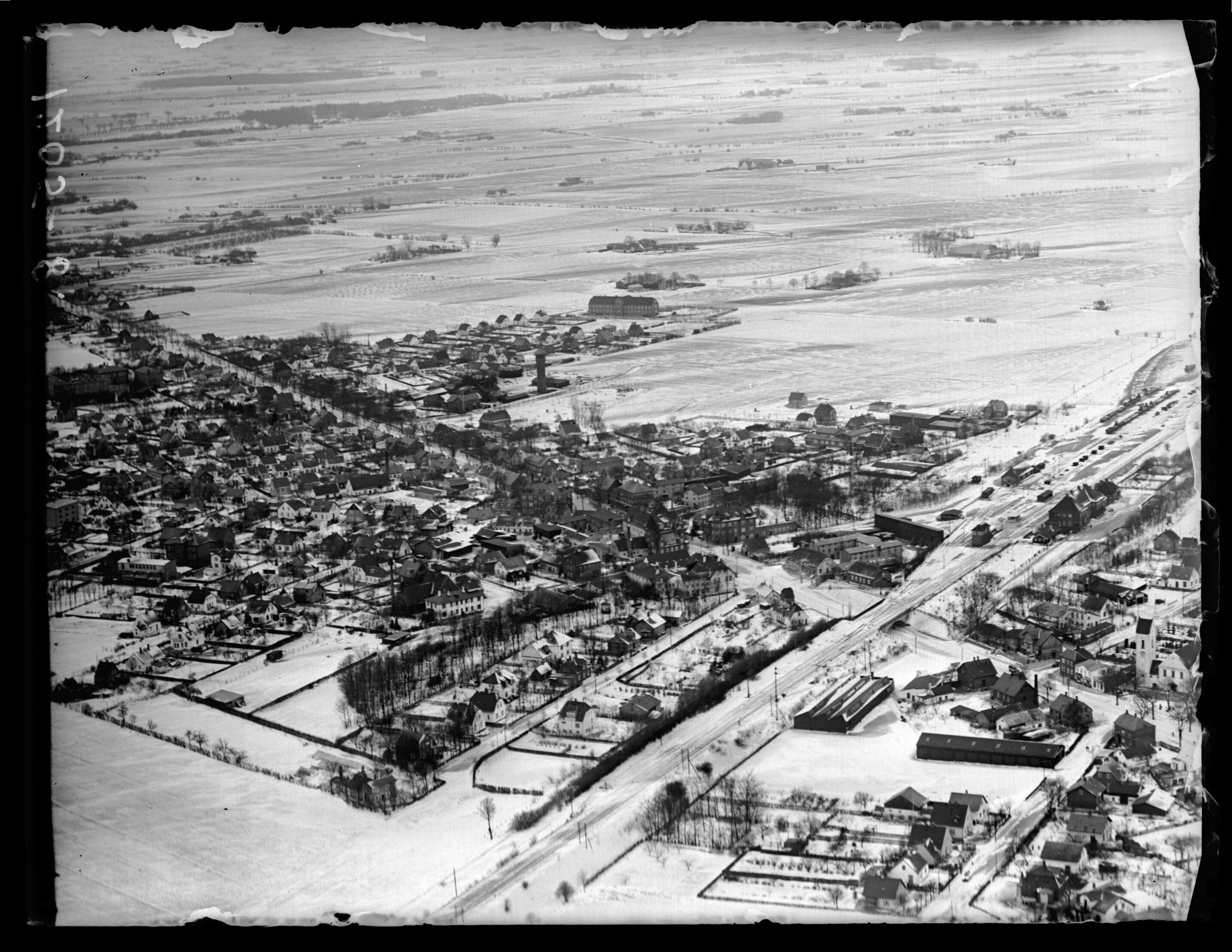 Skråfoto fra 1936 taget 198 meter fra Parkvej 56, 1. tv
