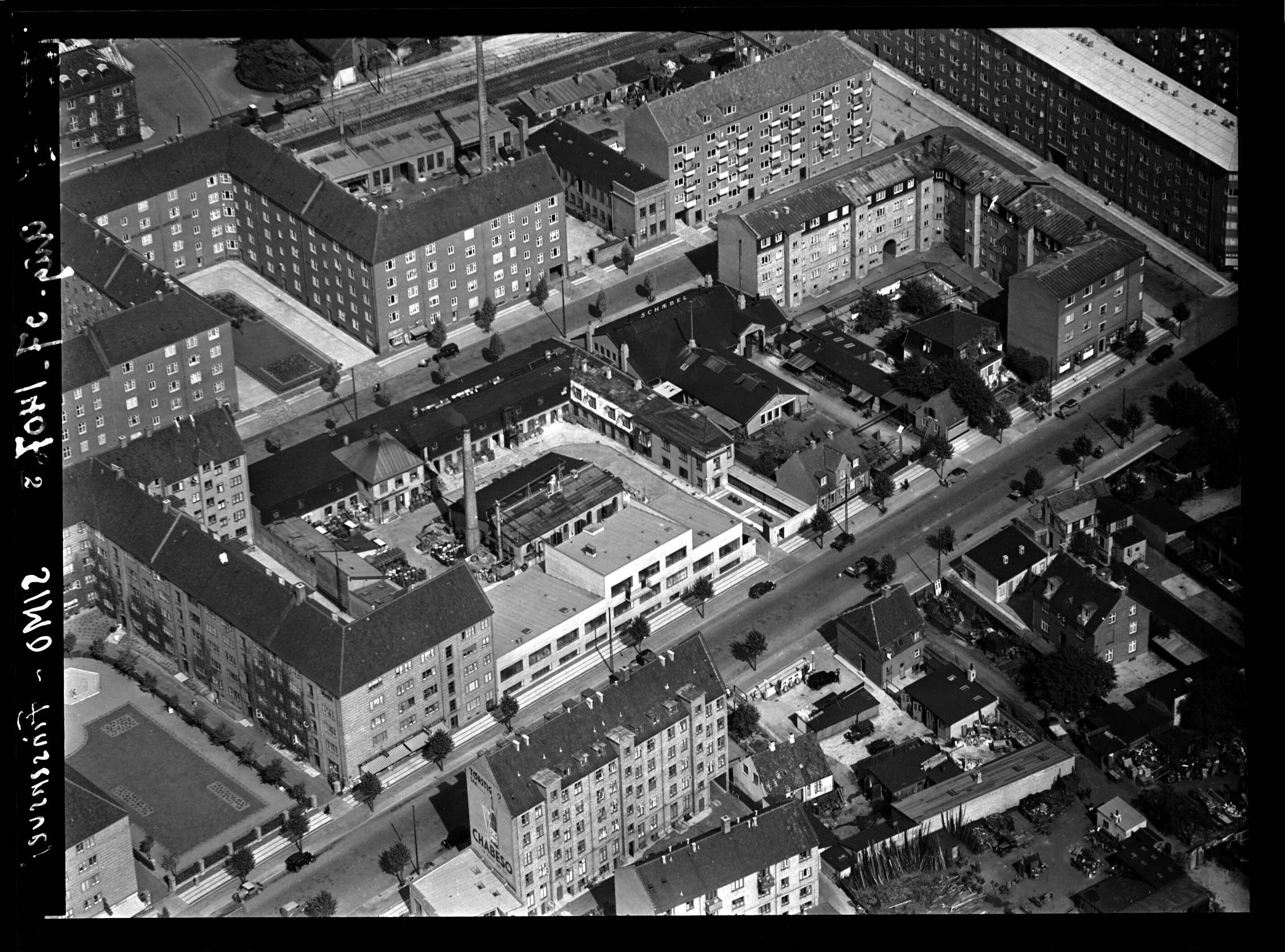 Skråfoto fra 1937 taget 25 meter fra Wilkensvej 17A, 1. th
