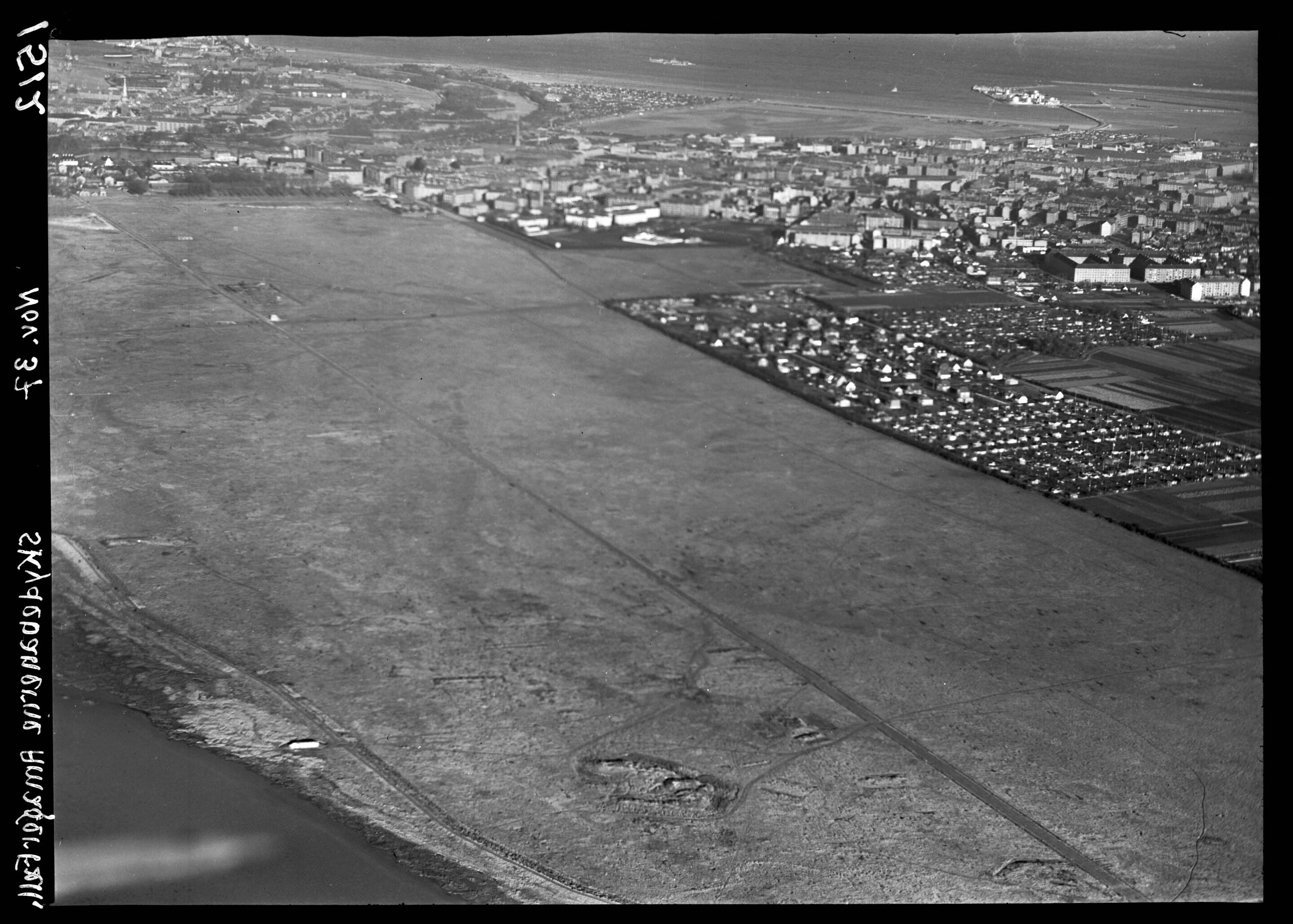 Skråfoto fra 1937 taget 458 meter fra Gammelgang 5