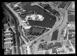 thumbnail: Skråfoto fra 1938 taget 43 meter fra Sundkrogsgade 5B, 3. 