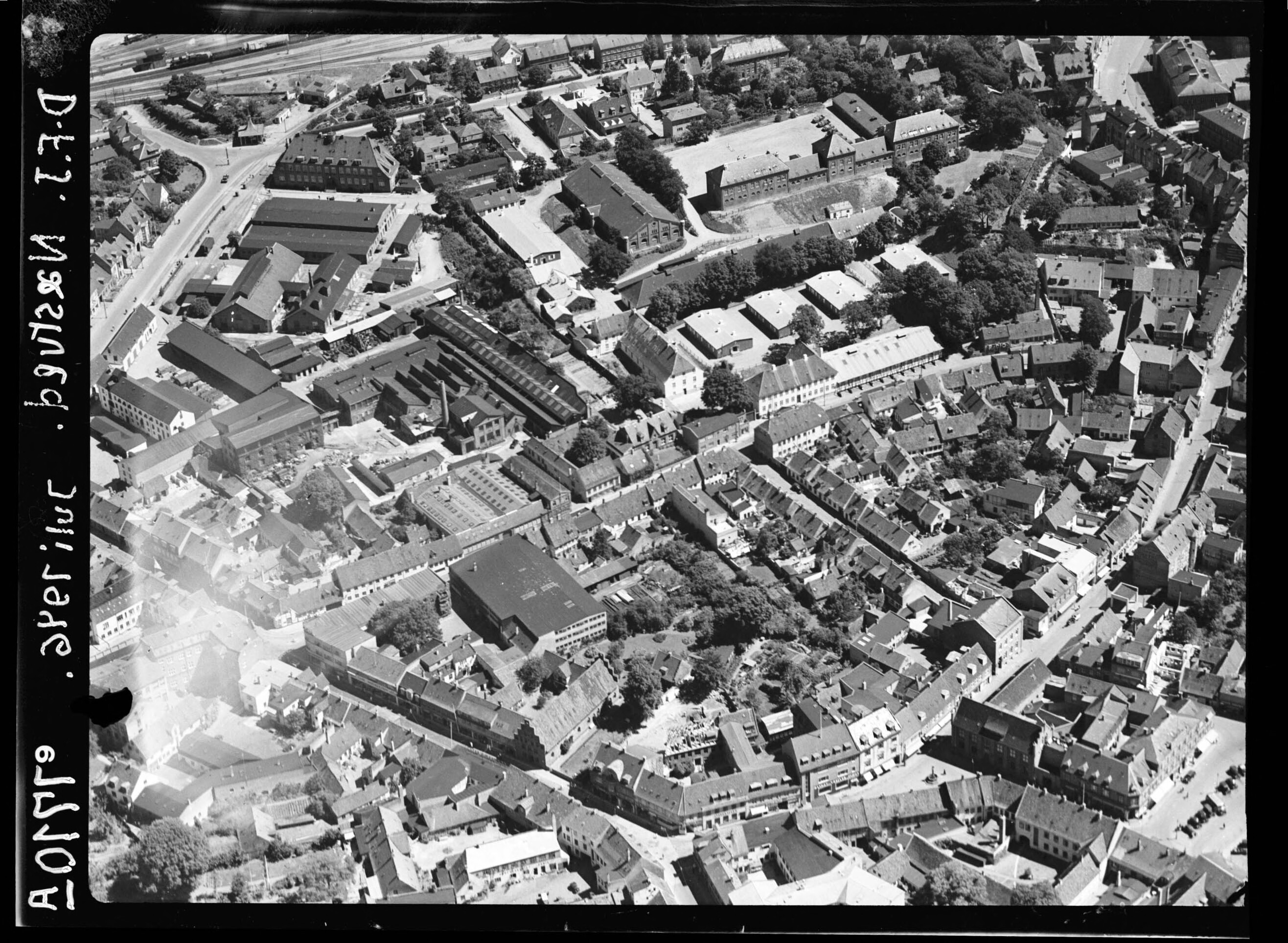 Skråfoto fra 1946 taget 36 meter fra Grønnegade 10