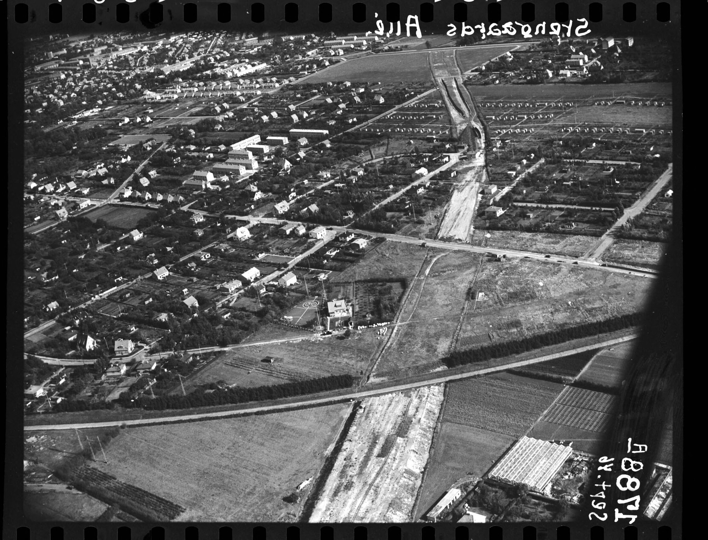 Skråfoto fra 1946 taget 311 meter fra Markkrogen 1A