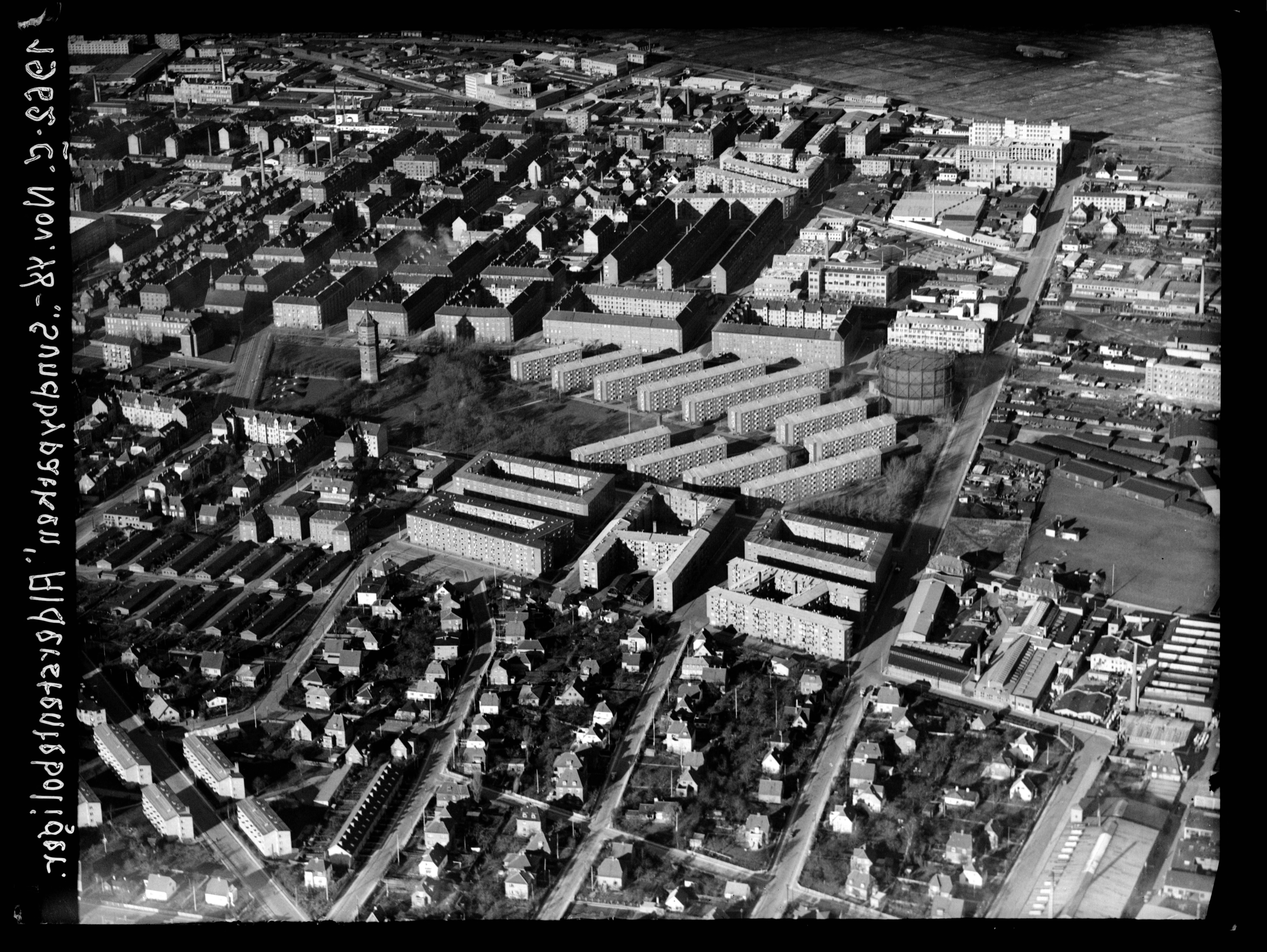 Skråfoto fra 1948 taget 144 meter fra Strandlodsvej 67G