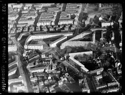 thumbnail: Skråfoto fra 1949 taget 102 meter fra Spaniensgade 23, 3. mf