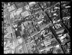 thumbnail: Skråfoto fra 1950 taget 38 meter fra Skindergade 3E, 2. th
