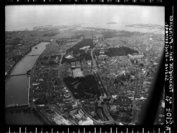 thumbnail: Skråfoto fra 1950 taget 104 meter fra Sortedam Dossering 23, 2. tv