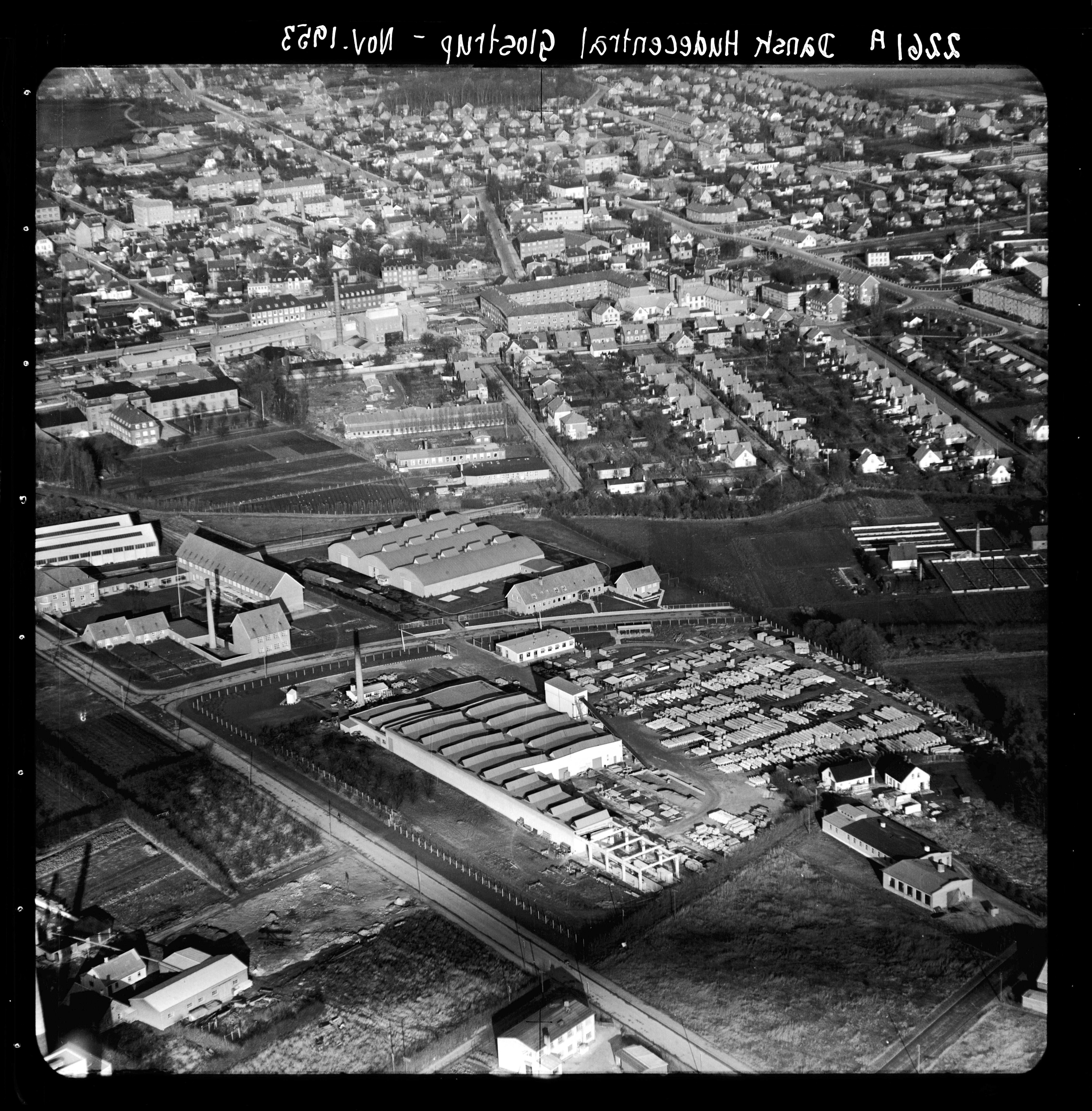 Skråfoto fra 1953 taget 13 meter fra Elementfabrikken 5A
