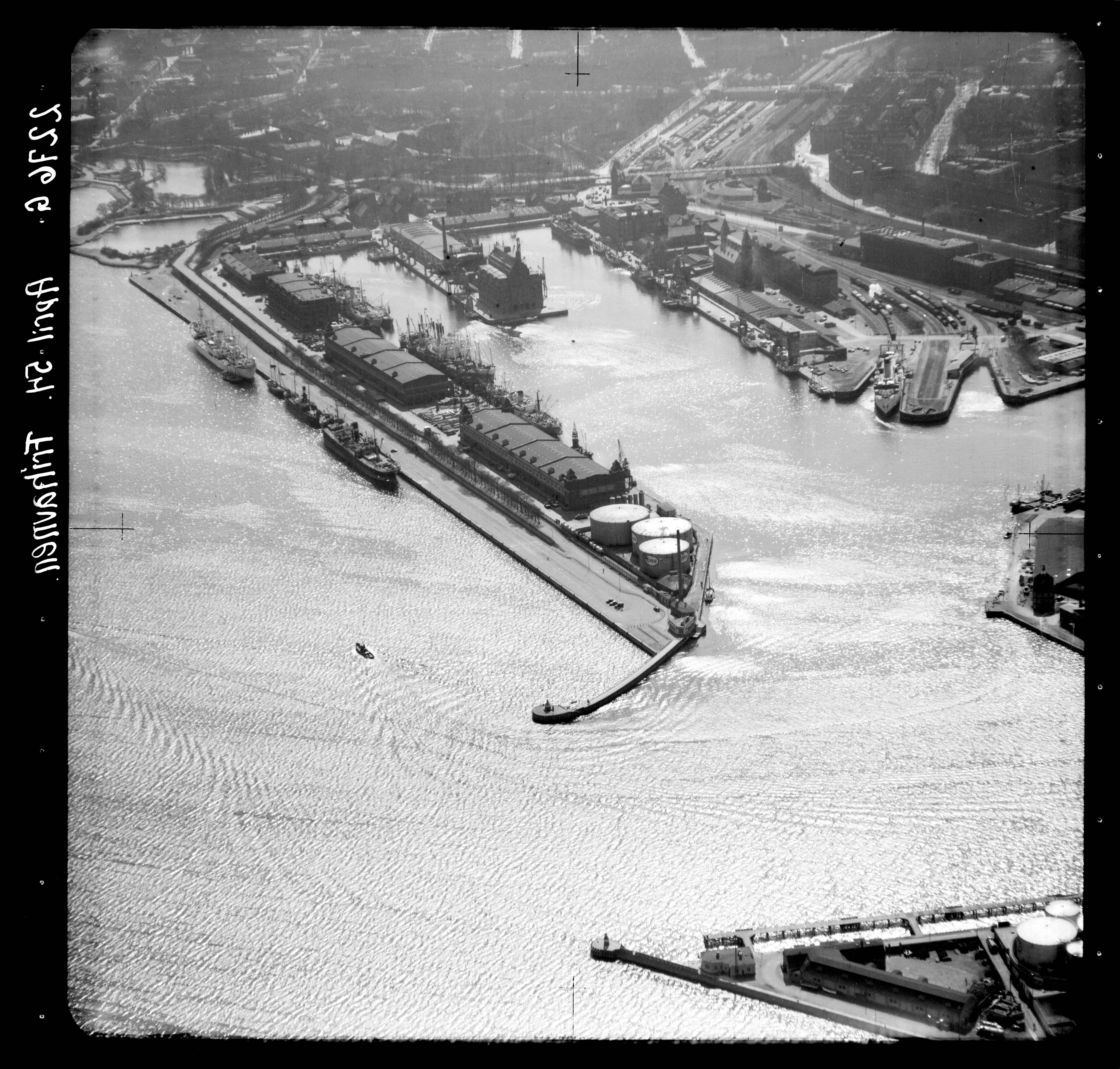 Skråfoto fra 1954 taget 17 meter fra Langelinie Allé 47A