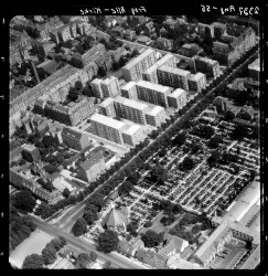 thumbnail: Skråfoto fra 1955 taget 39 meter fra Frederiksberg Alle 100, st. tv