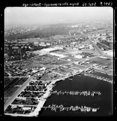 thumbnail: Skråfoto fra 1956 taget 298 meter fra Hf. Havebyen Mozart 13
