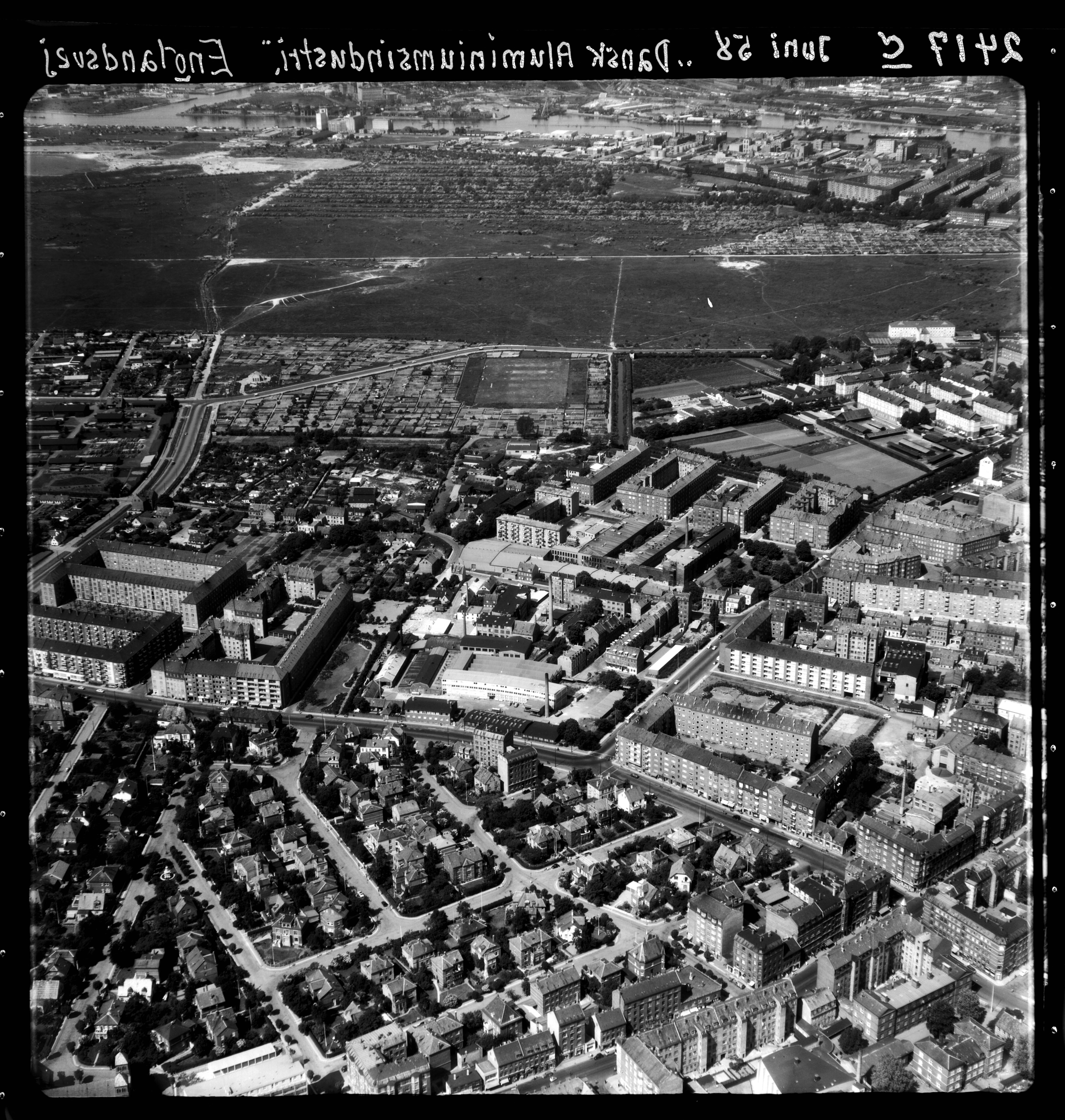 Skråfoto fra 1958 taget 23 meter fra Torben Oxes Allé 7
