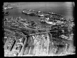 thumbnail: Skråfoto fra 1959 taget 123 meter fra Østbanegade 21, 4. tv