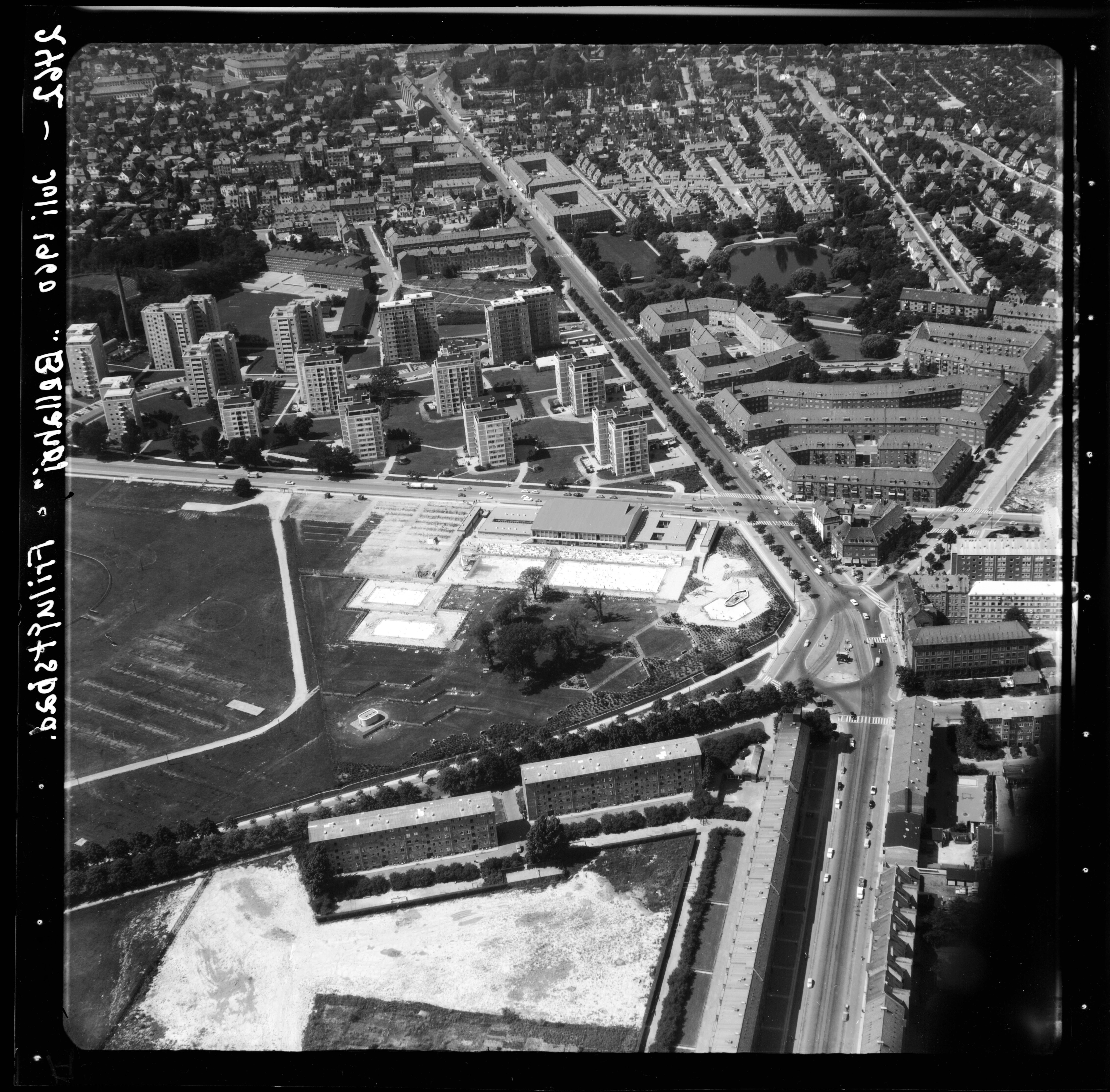 Skråfoto fra 1960 taget 128 meter fra Bellahøjvej 4B, 8. 