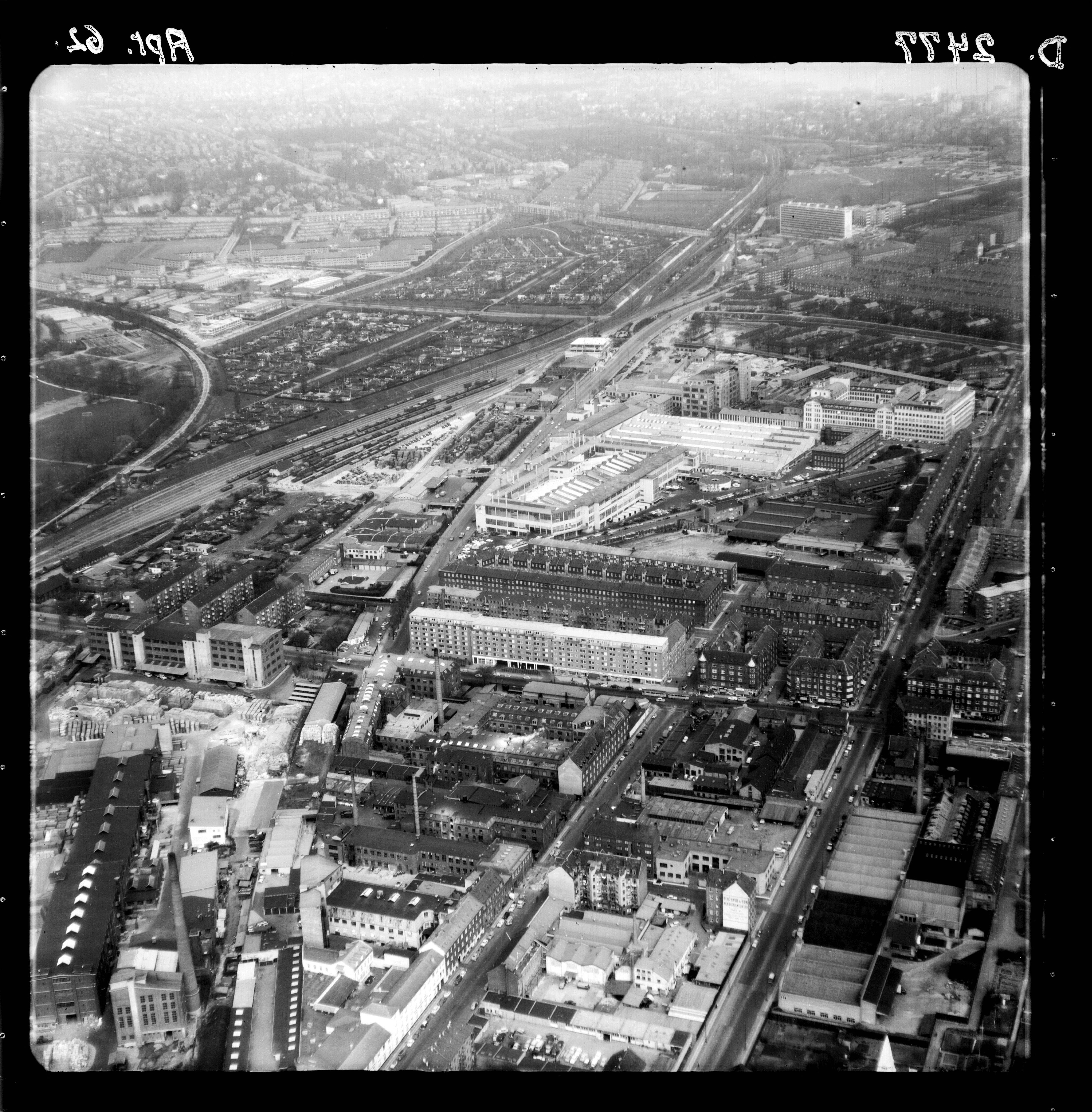 Skråfoto fra 1962 taget 239 meter fra Tagensvej 180, 4. tv