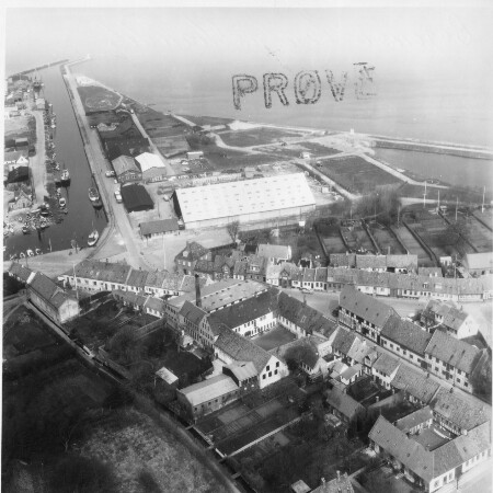 Skråfoto fra 1956 taget 32 meter fra Jernbanegade 6
